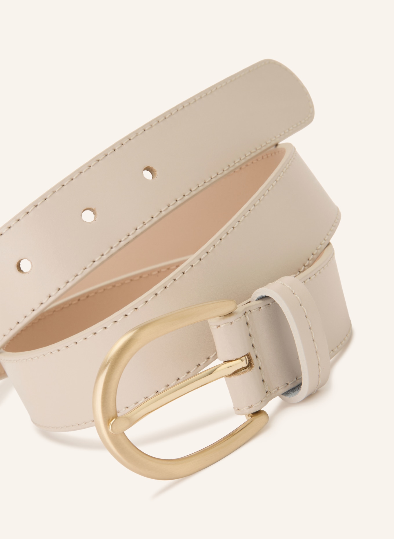 Condor Ledergürtel: BEIGE / GOLD