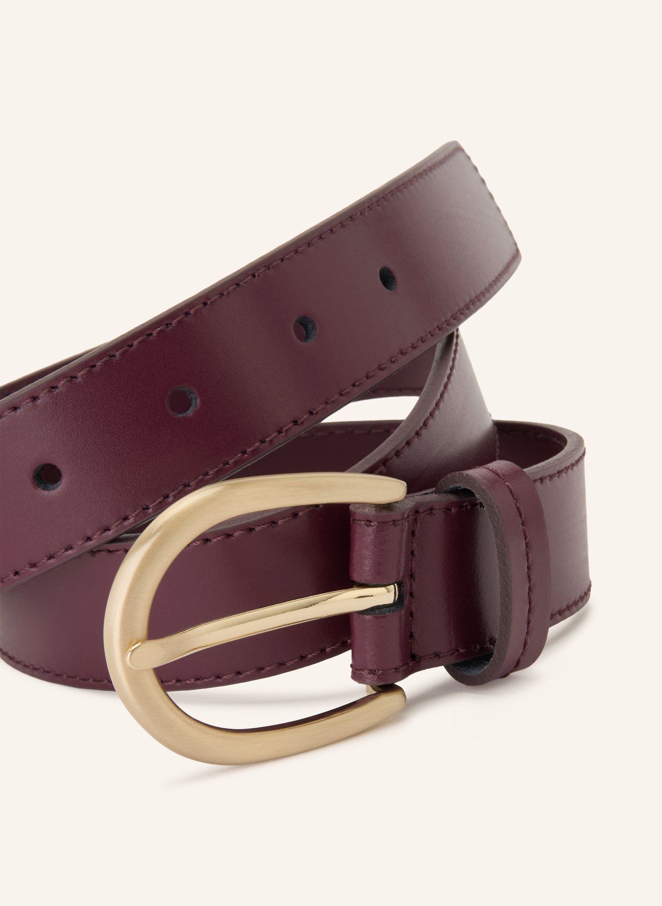 Condor Ledergürtel: DUNKELROT / GOLD
