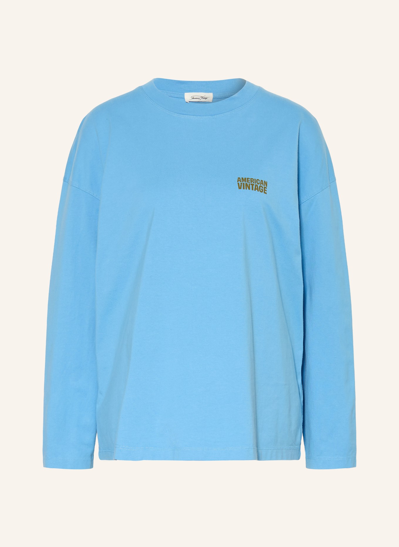 American Vintage Longsleeve GIXY: LICHTBLAUW / OLIJF