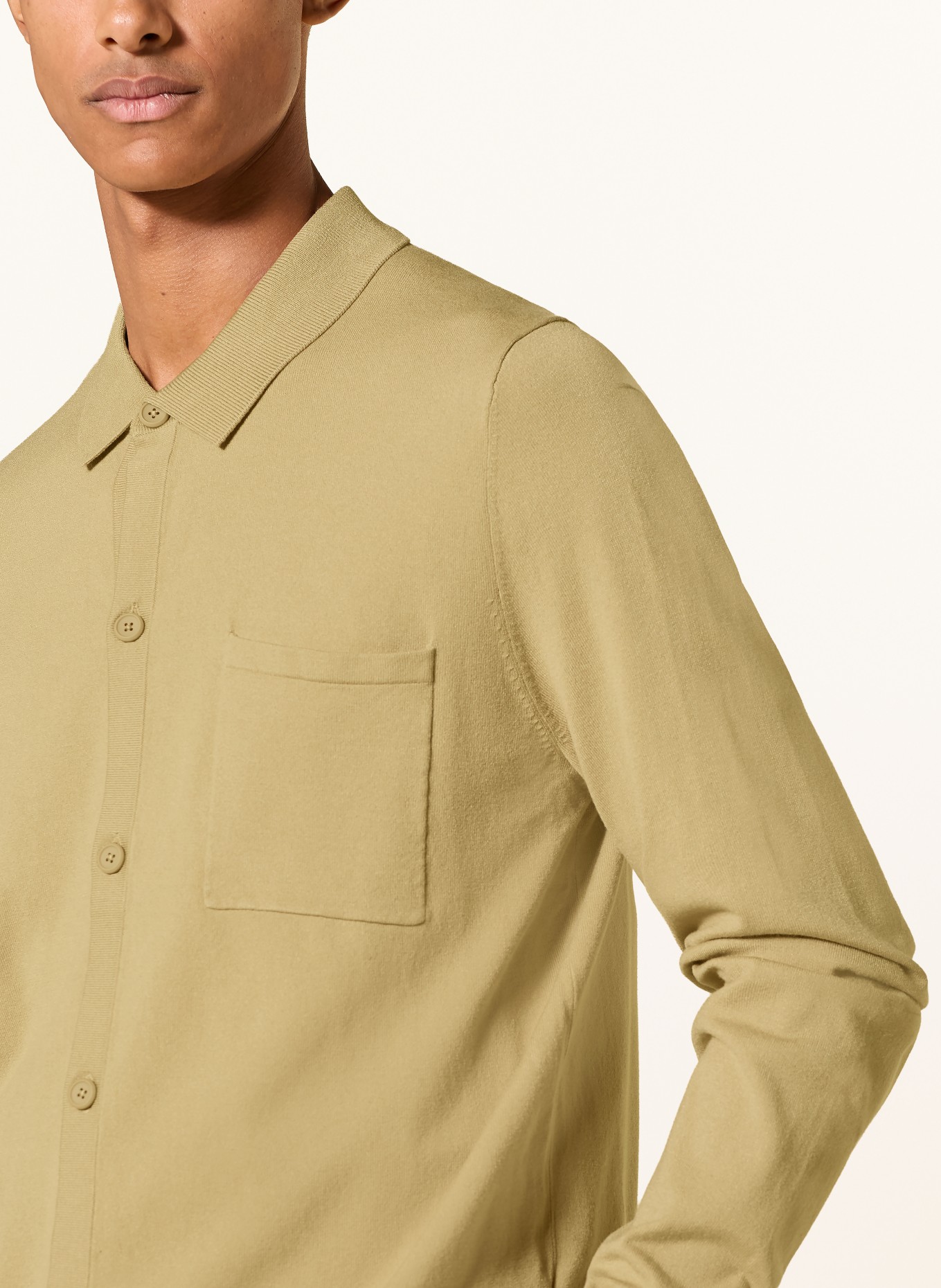 HUGO Stickad kofta SAN JORDAN: BEIGE