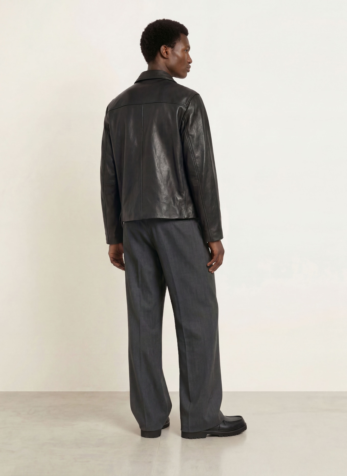 HUGO Lederjacke LIRO: SCHWARZ
