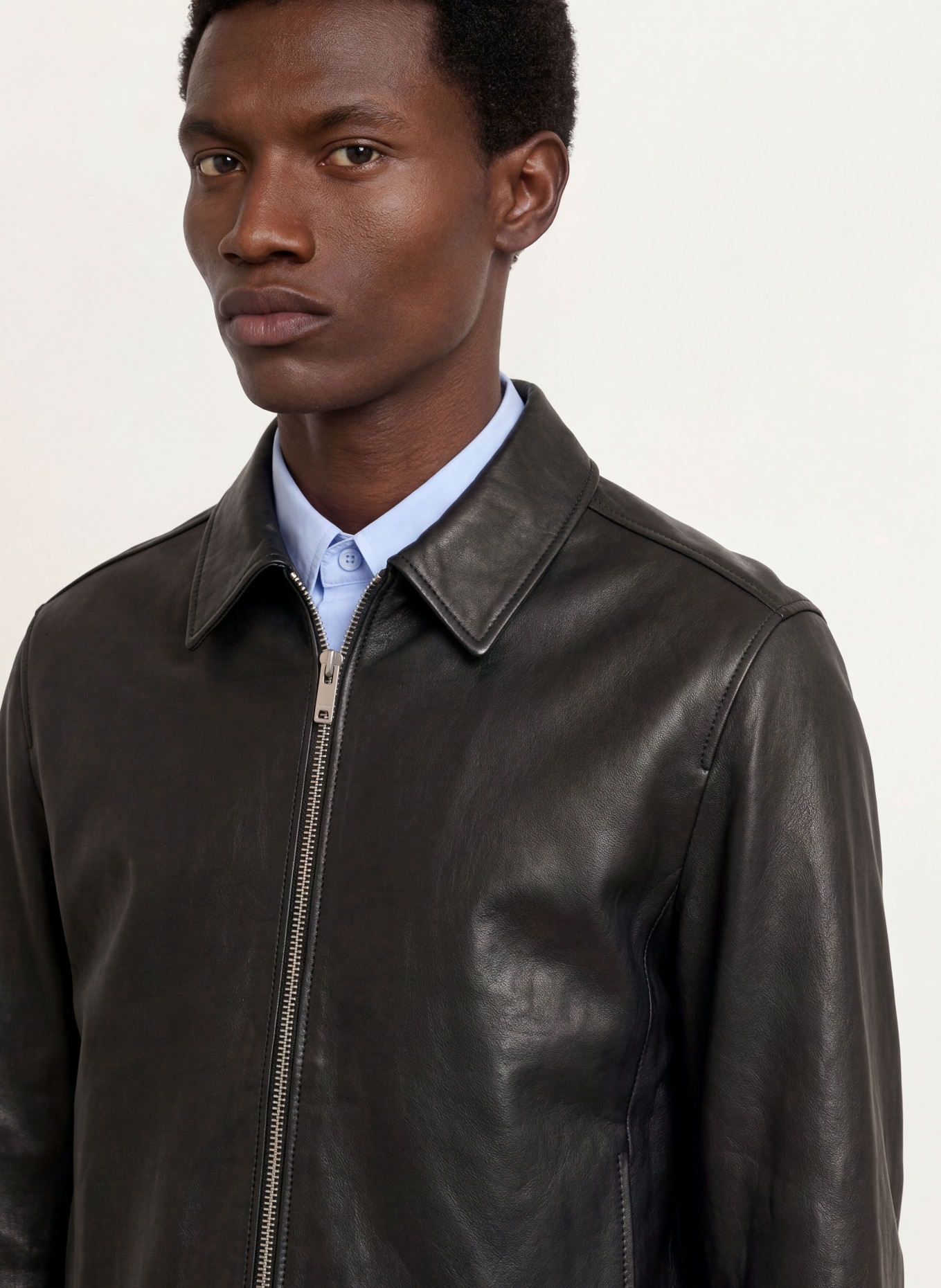 HUGO Lederjacke LIRO: SCHWARZ