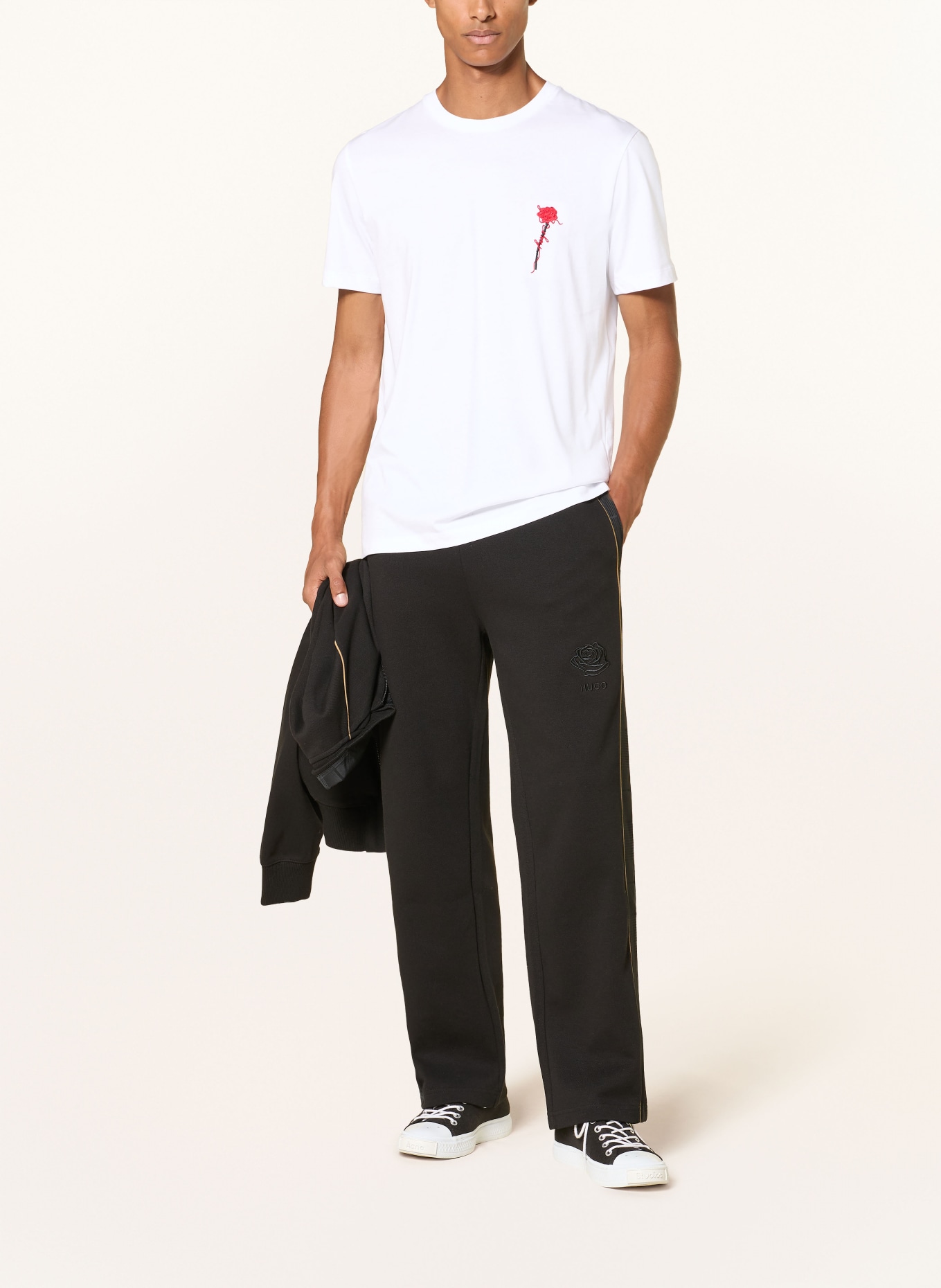HUGO Tricou DIFLOW: ALB