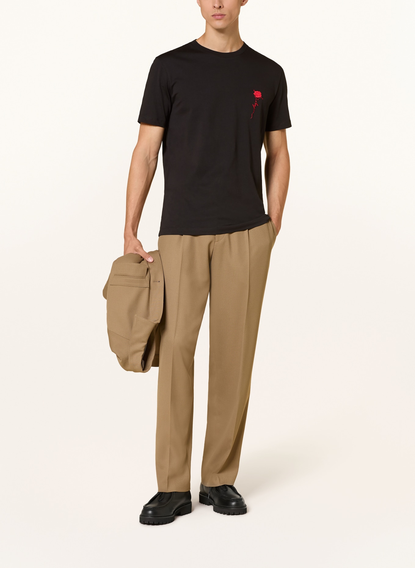 HUGO T-Shirt DIFLOW: SCHWARZ