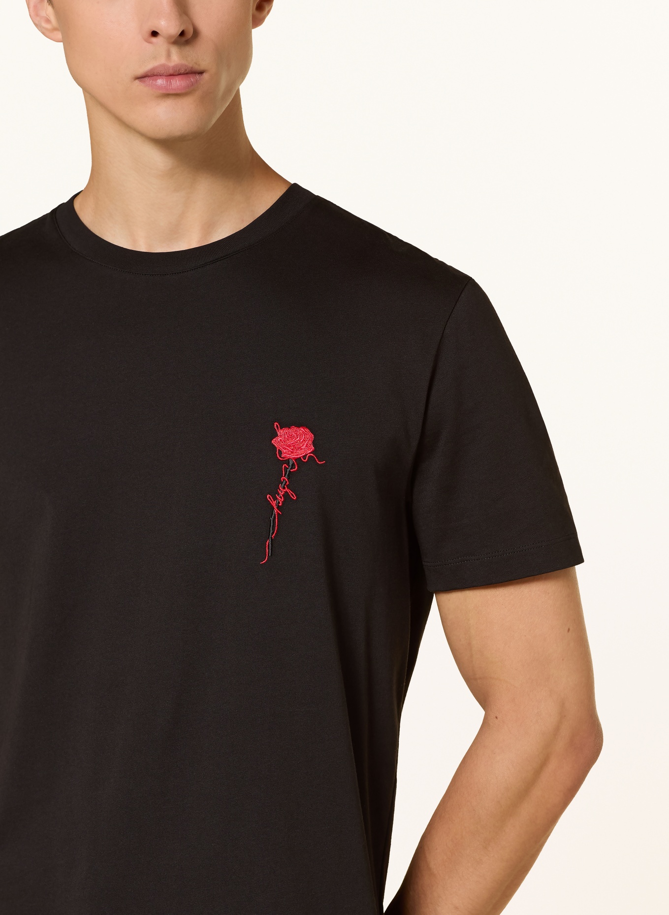 HUGO T-Shirt DIFLOW: SCHWARZ