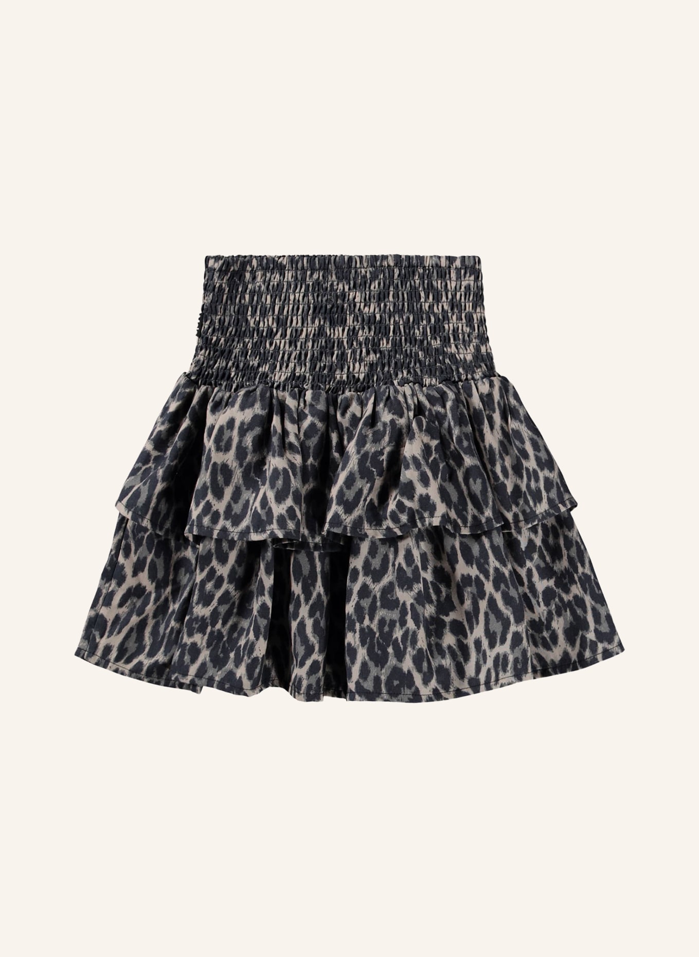 molo Skirt with ruffles: DARK BROWN / BEIGE / BLACK