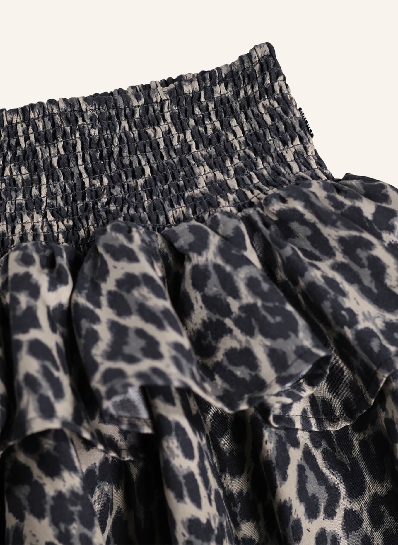 molo Skirt with ruffles: DARK BROWN / BEIGE / BLACK