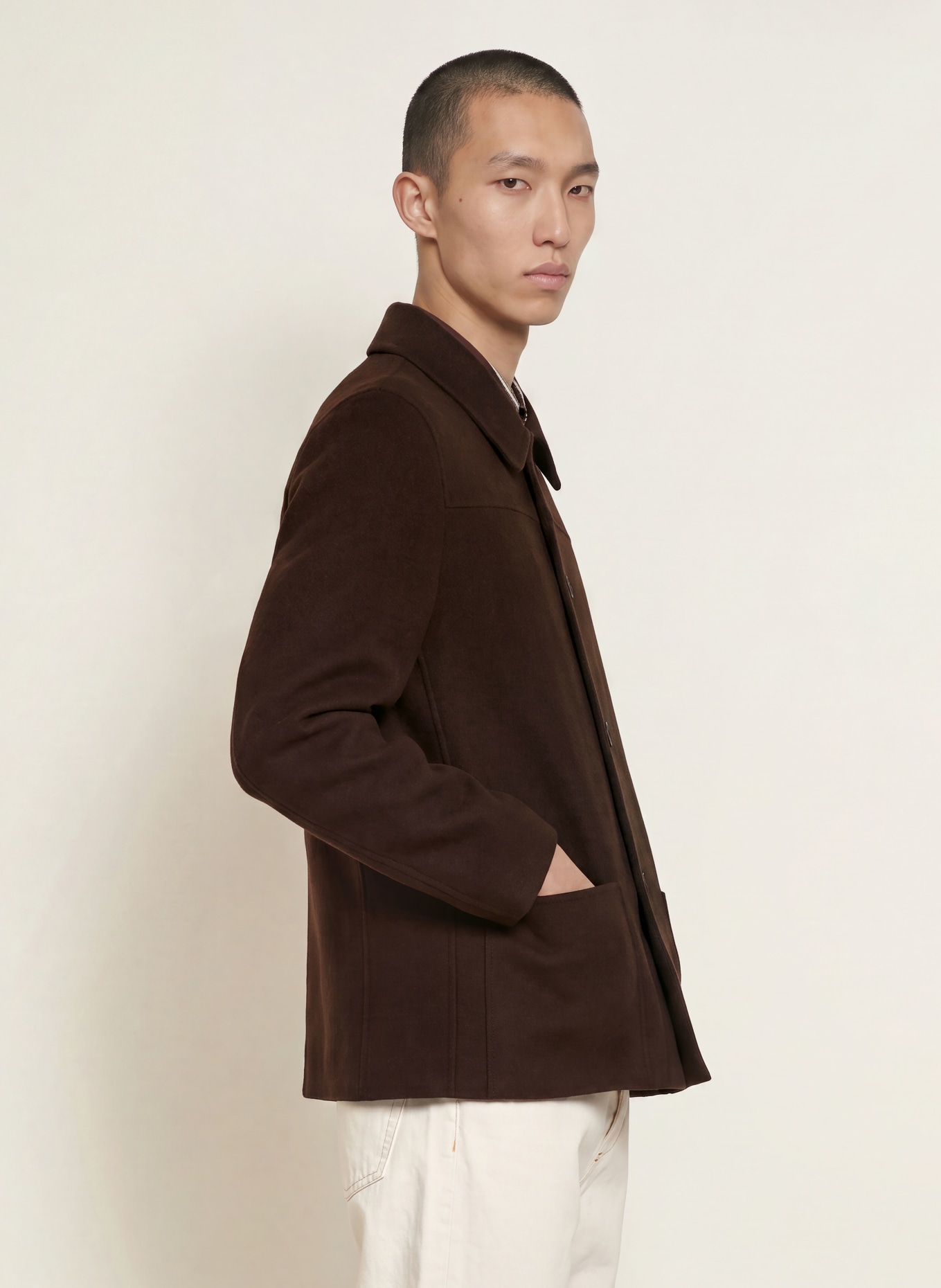 SANDRO Overjacket: DUNKELBRAUN