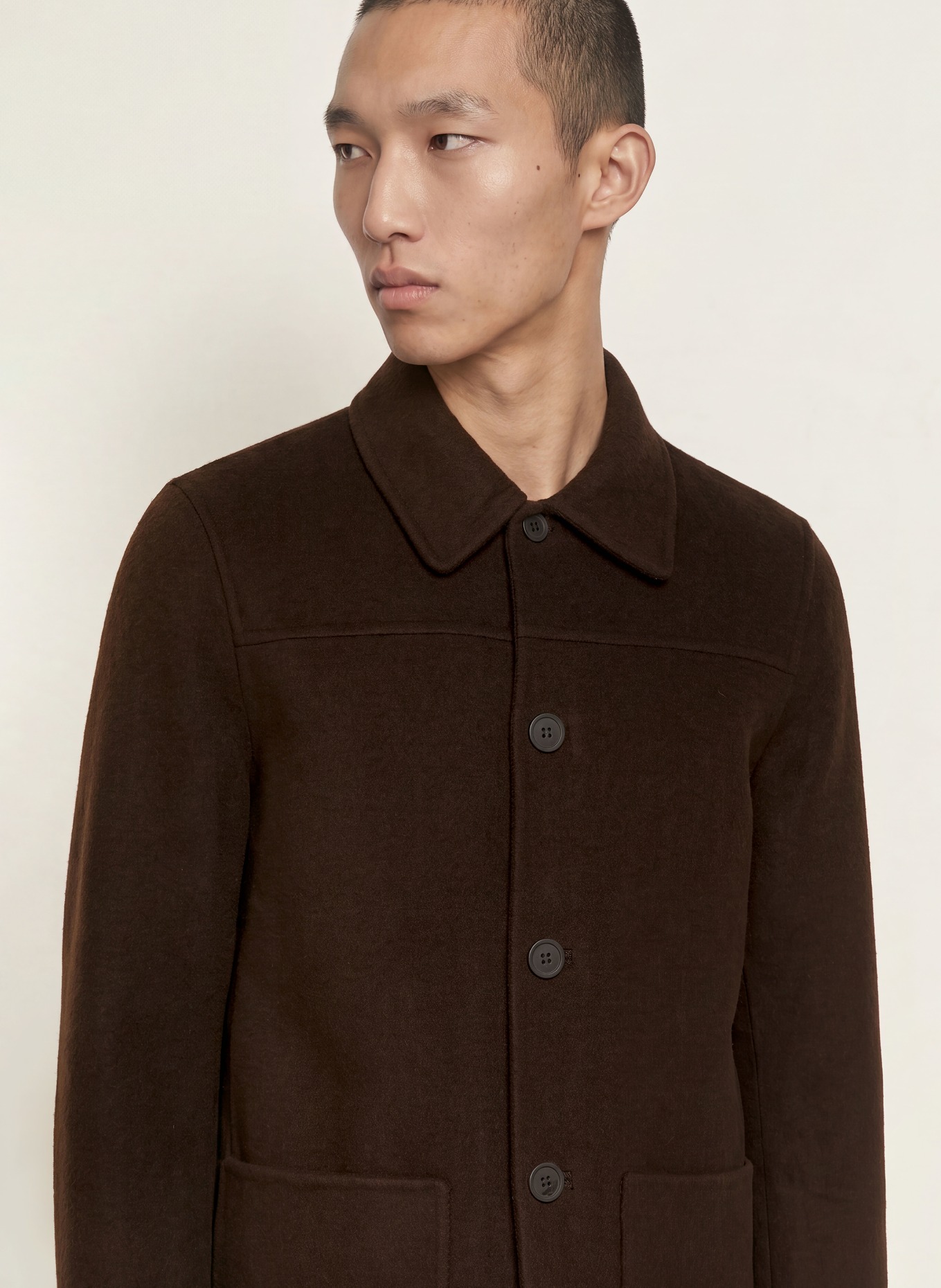 SANDRO Overjacket: DUNKELBRAUN