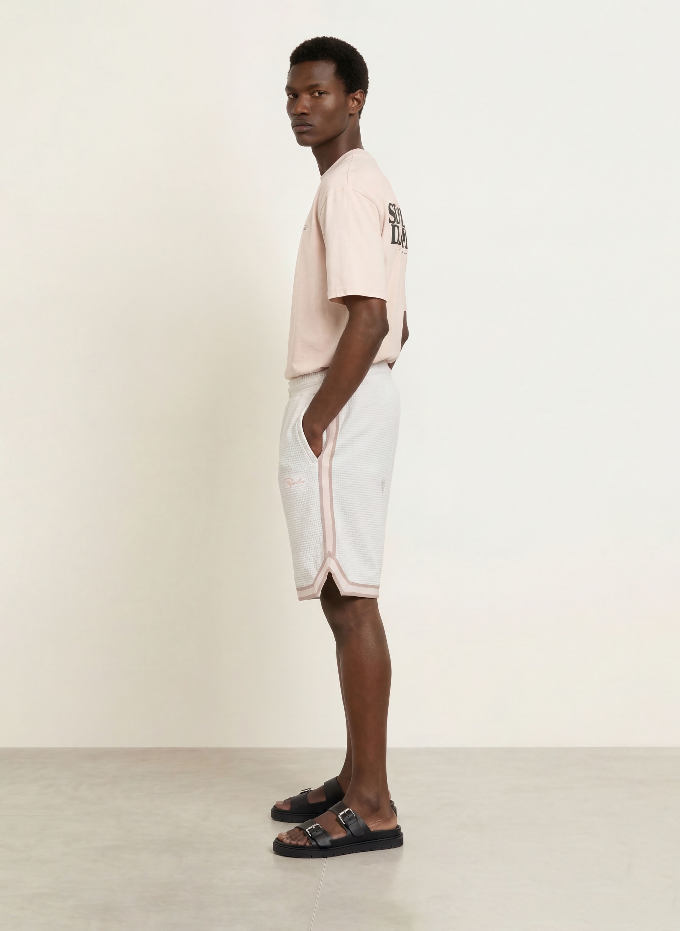 PEGADOR Sweatshorts SIGNAR med resår: LJUSGRÅ