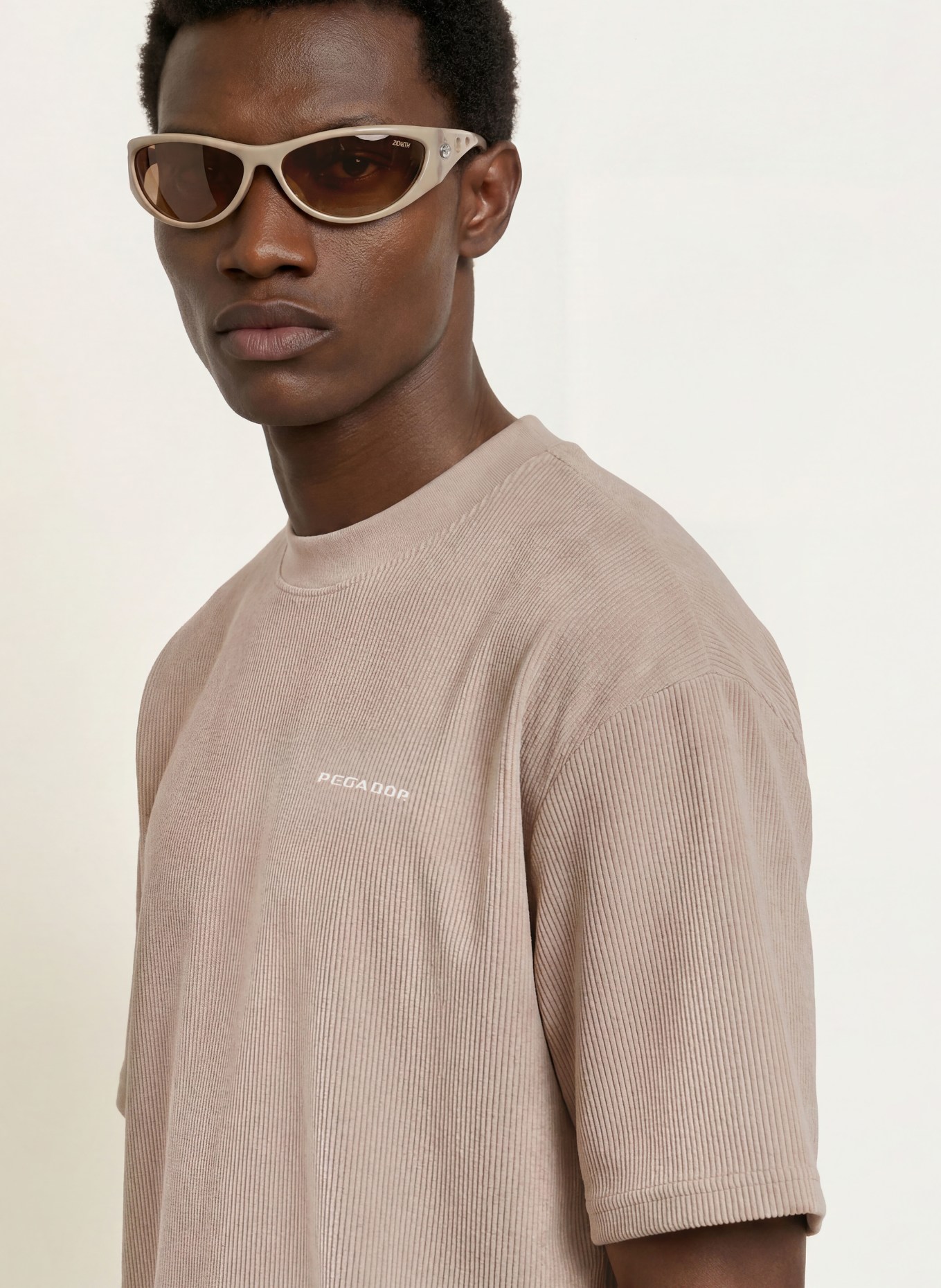 PEGADOR Koszulka oversize LAGOS: BEŻOWY