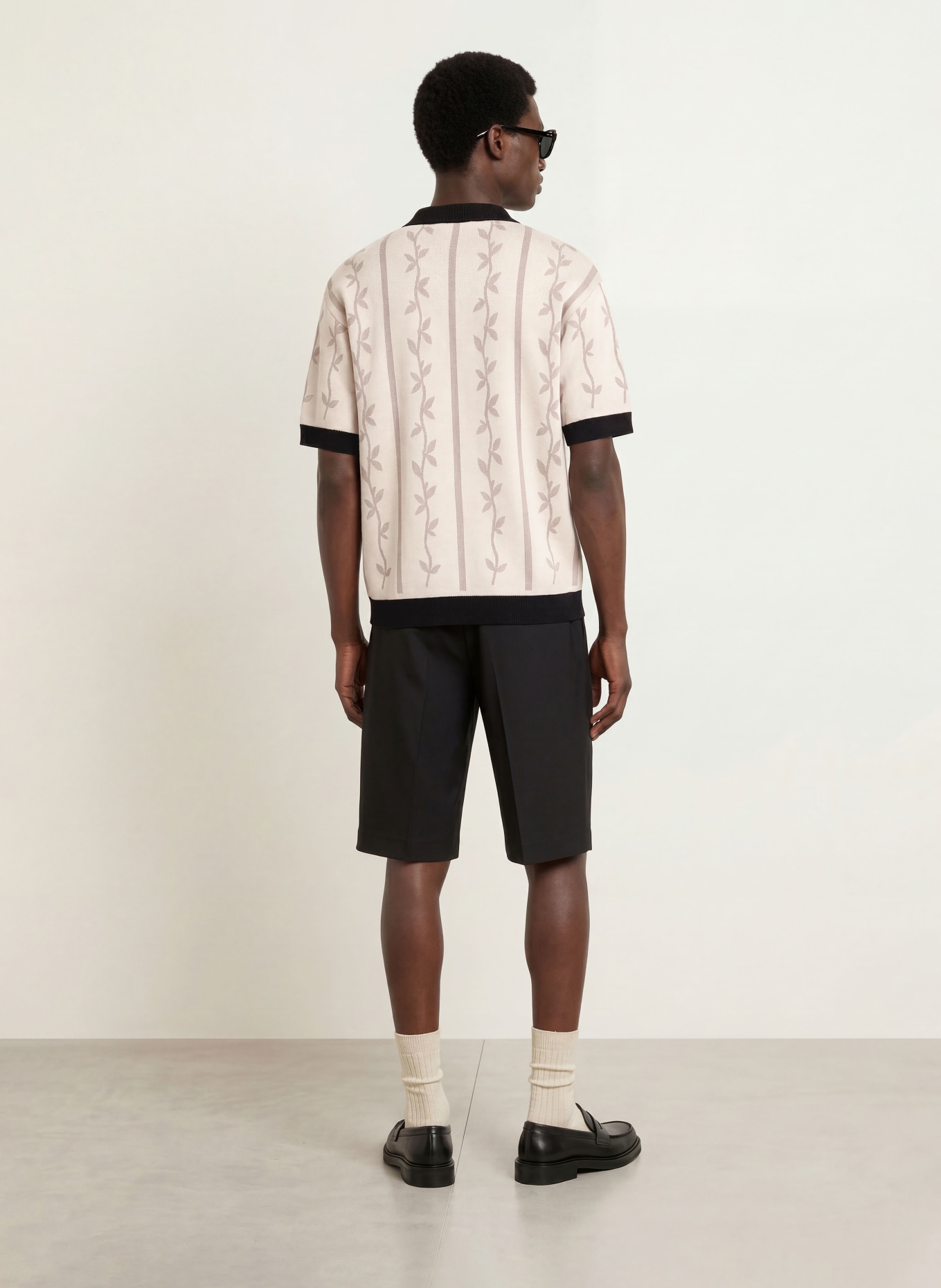 PEGADOR Strick-Poloshirt KINSALE: CREME / TAUPE / SCHWARZ