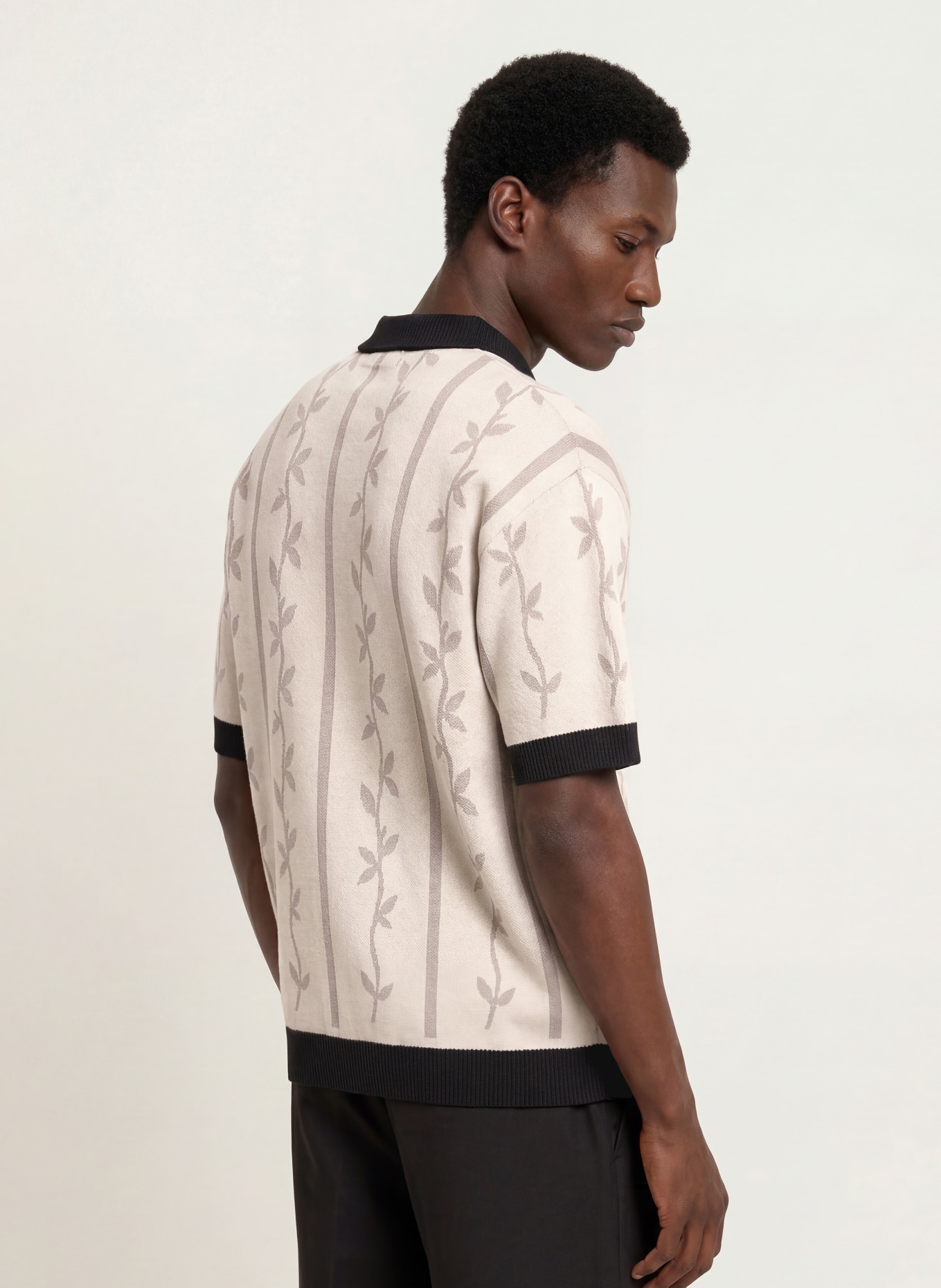 PEGADOR Strick-Poloshirt KINSALE: CREME / TAUPE / SCHWARZ