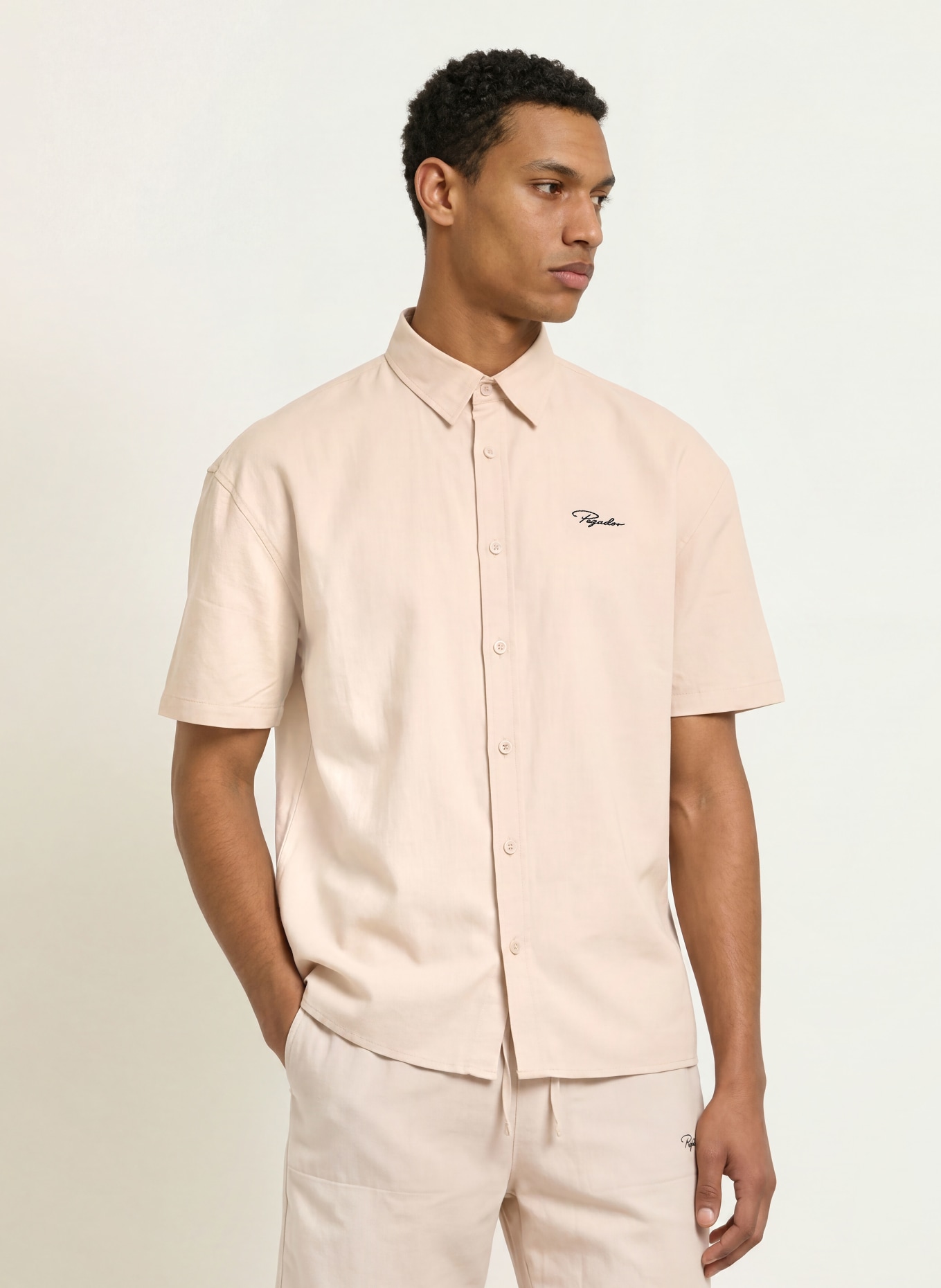 PEGADOR Kurzarm-Hemd PELAGO Comfort Fit: CREME