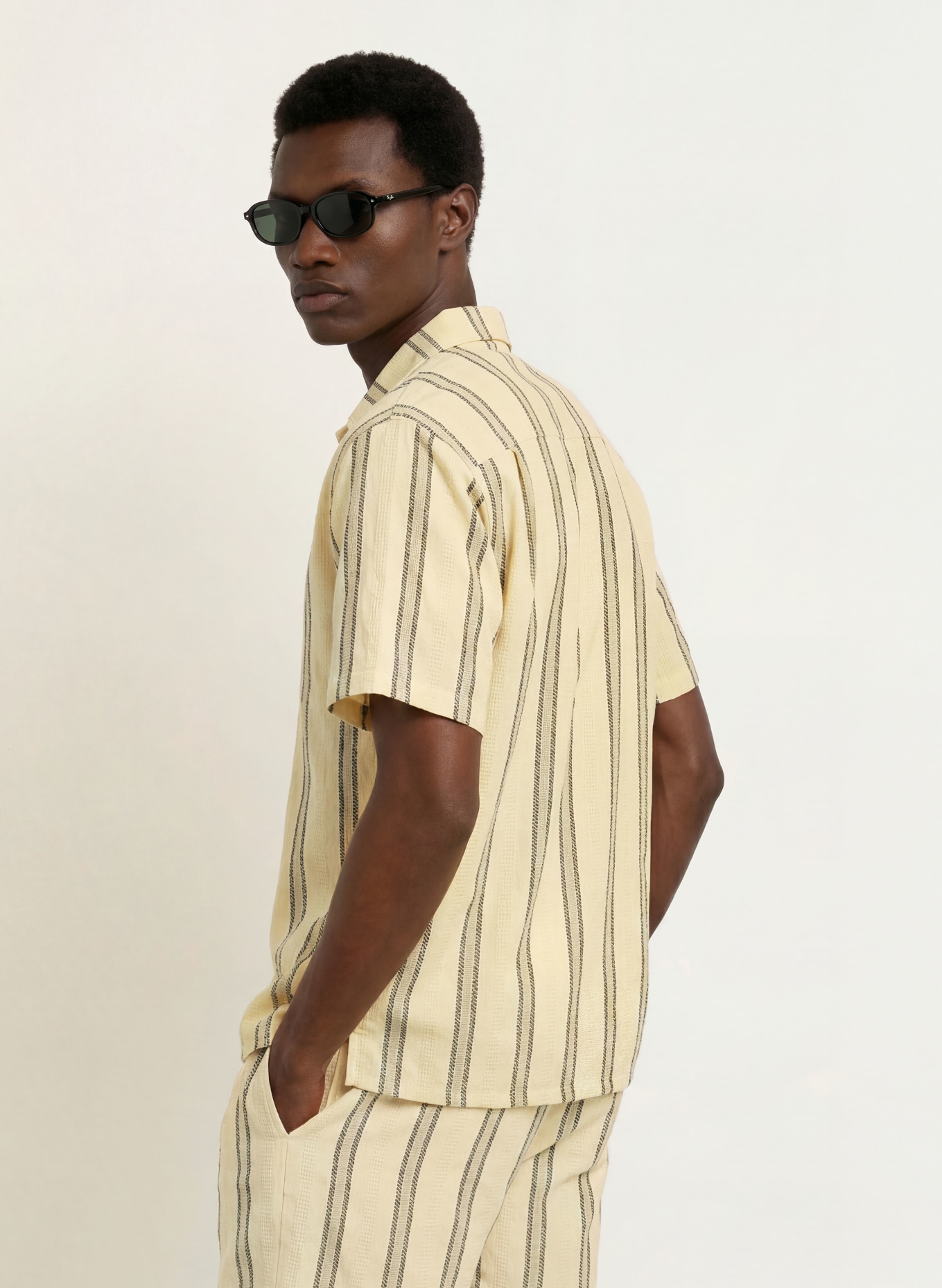 BLKVIS Overhemd met korte mouwen, Comfort Fit: LICHTGEEL / LICHTGROEN / DONKERBLAUW