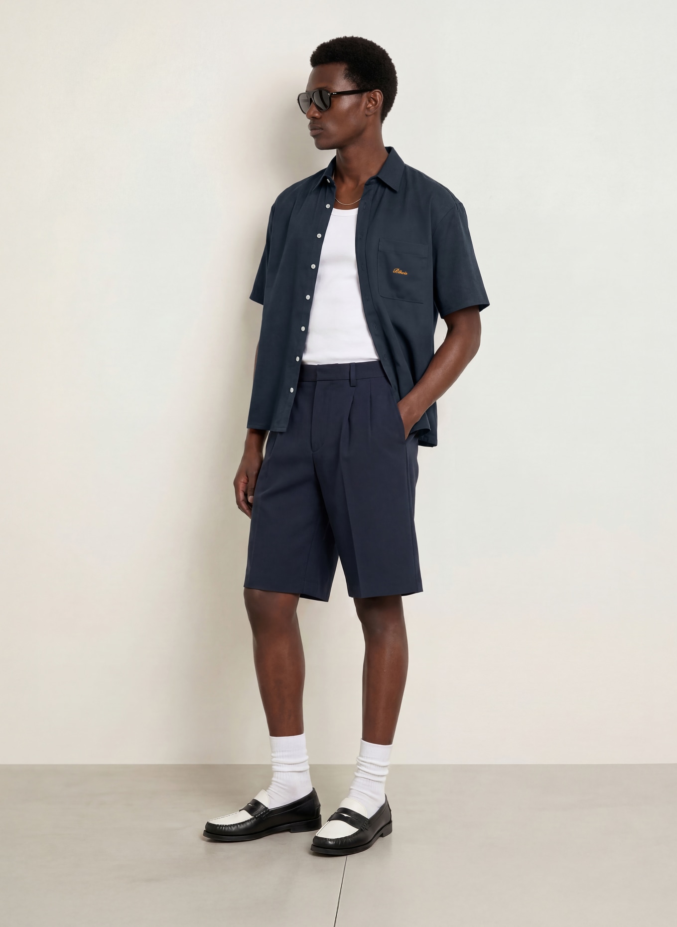 BLKVIS Overhemd met korte mouwen, Comfort Fit: DONKERBLAUW