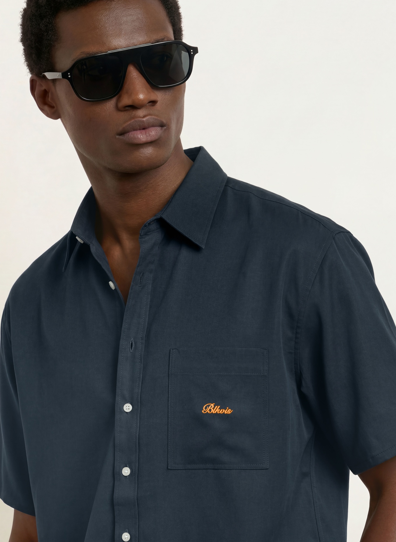 BLKVIS Overhemd met korte mouwen, Comfort Fit: DONKERBLAUW