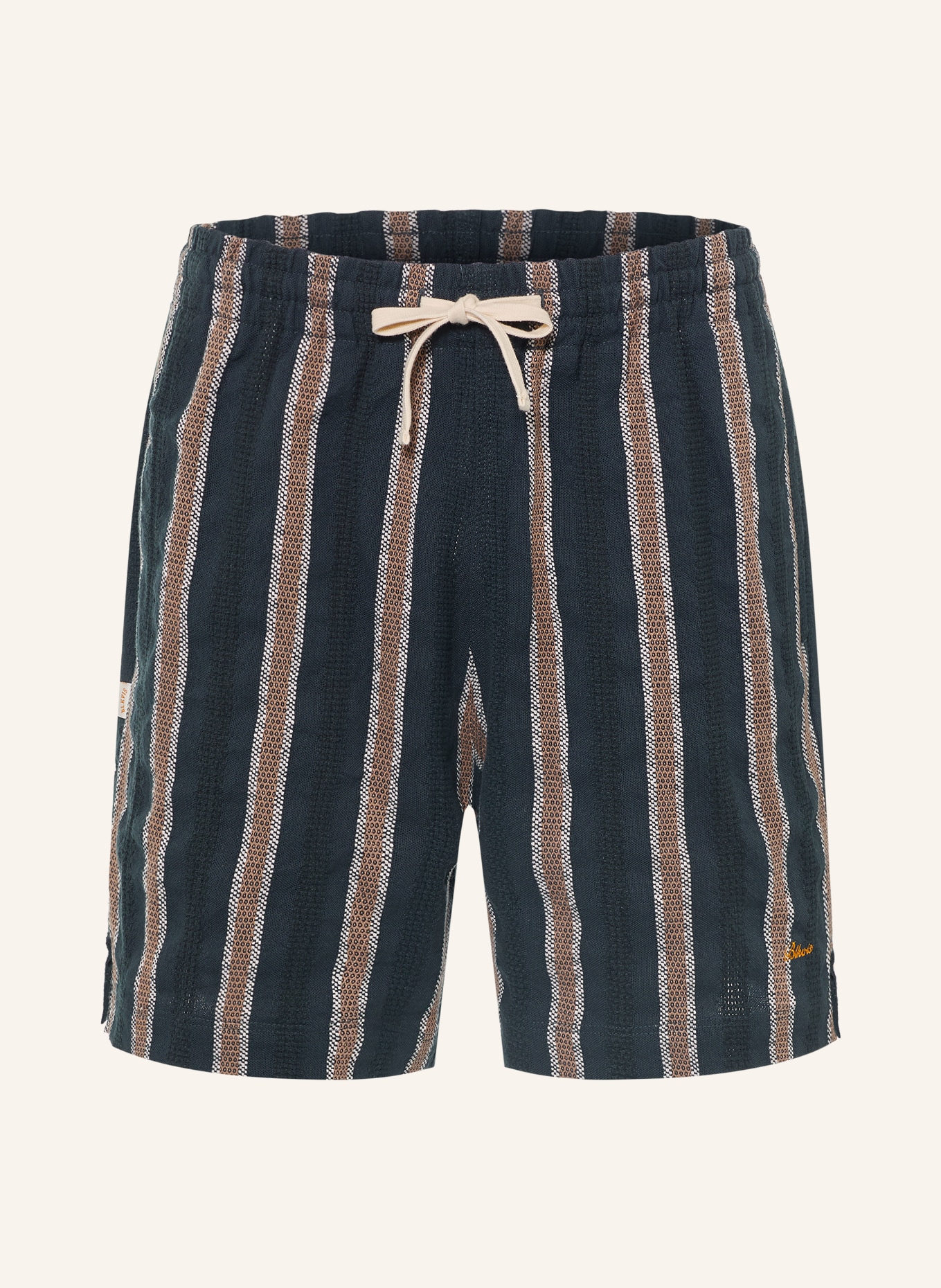 BLKVIS Short: DONKERBLAUW / COGNAC / WIT