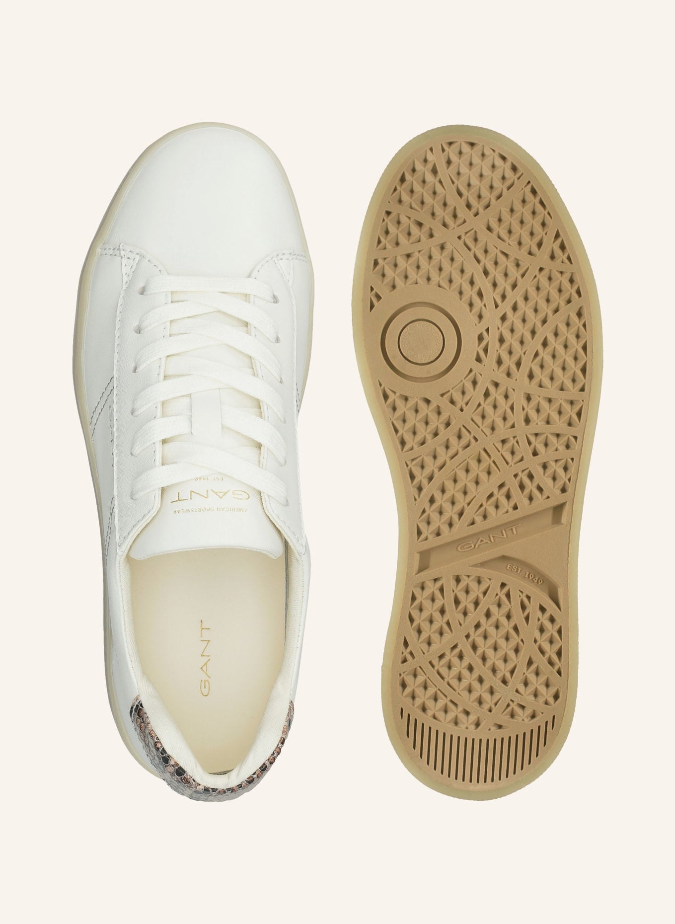 GANT Sneakersy AVONA: BÍLÁ / HNĚDÁ / BÉŽOVÁ