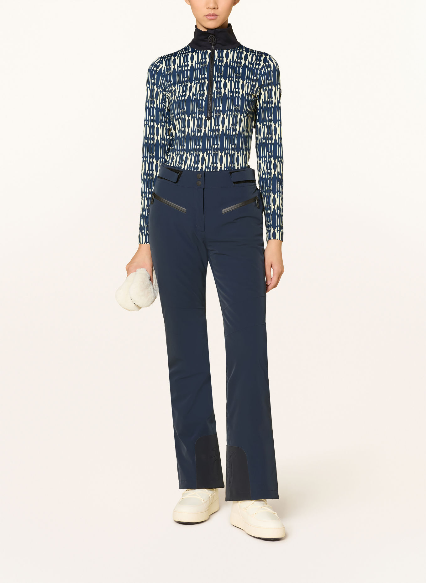 toni sailer Midlayer WIEKA PRINT: DUNKELBLAU / ECRU