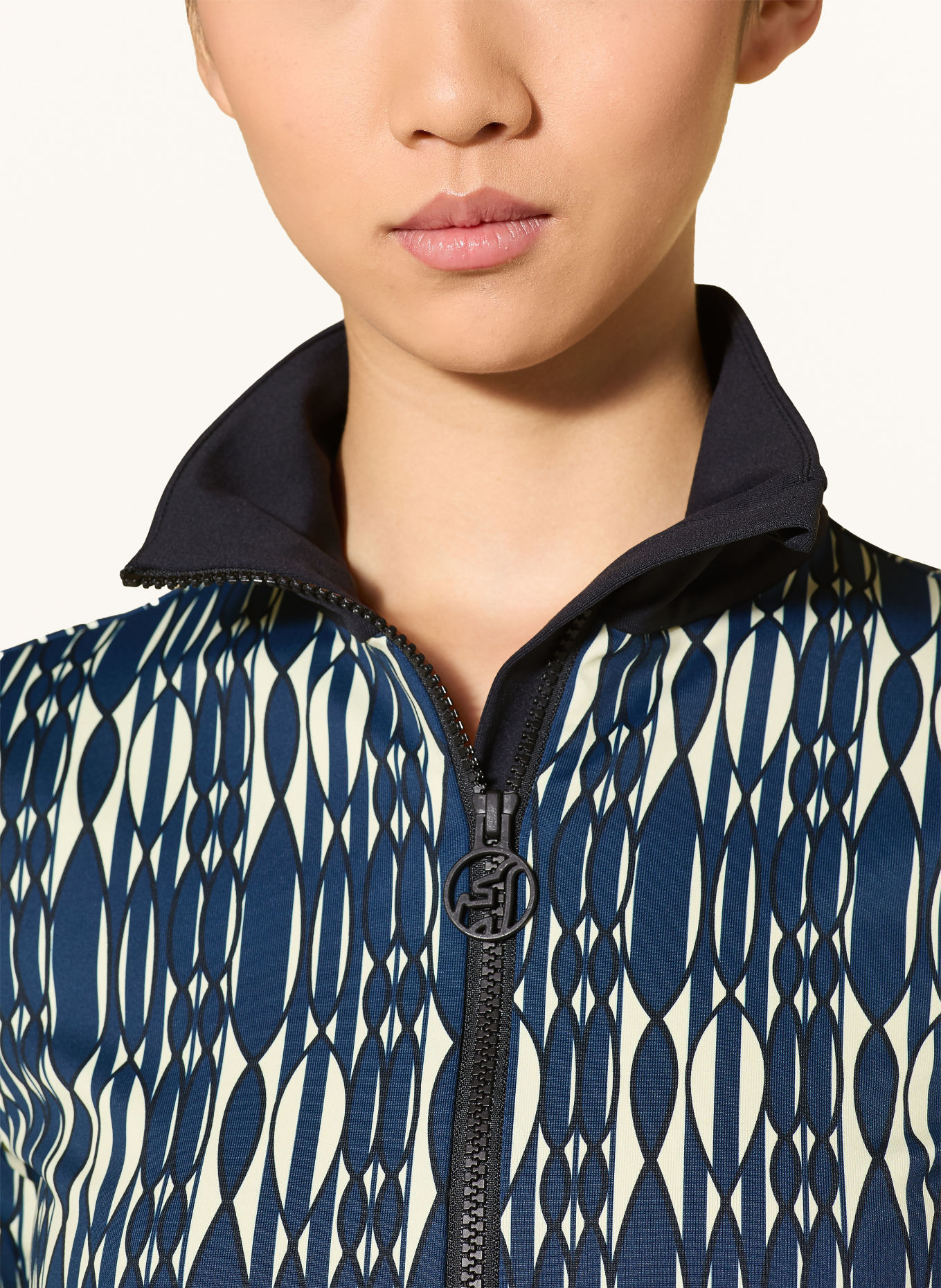 toni sailer Midlayer WIEKA PRINT: DUNKELBLAU / ECRU