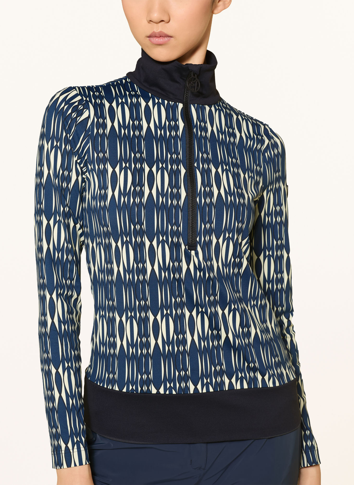 toni sailer Midlayer WIEKA PRINT: DUNKELBLAU / ECRU