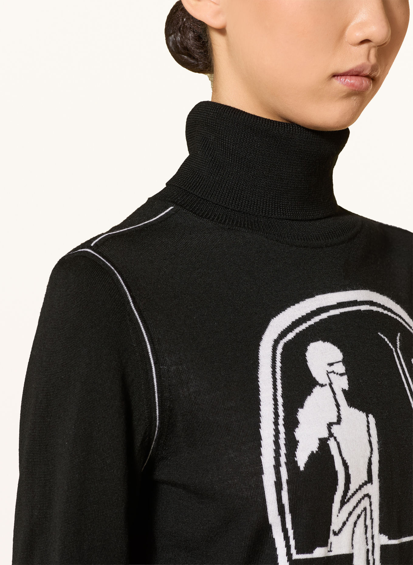 toni sailer Rollkragenpullover JENNA aus Merinowolle: SCHWARZ / WEISS