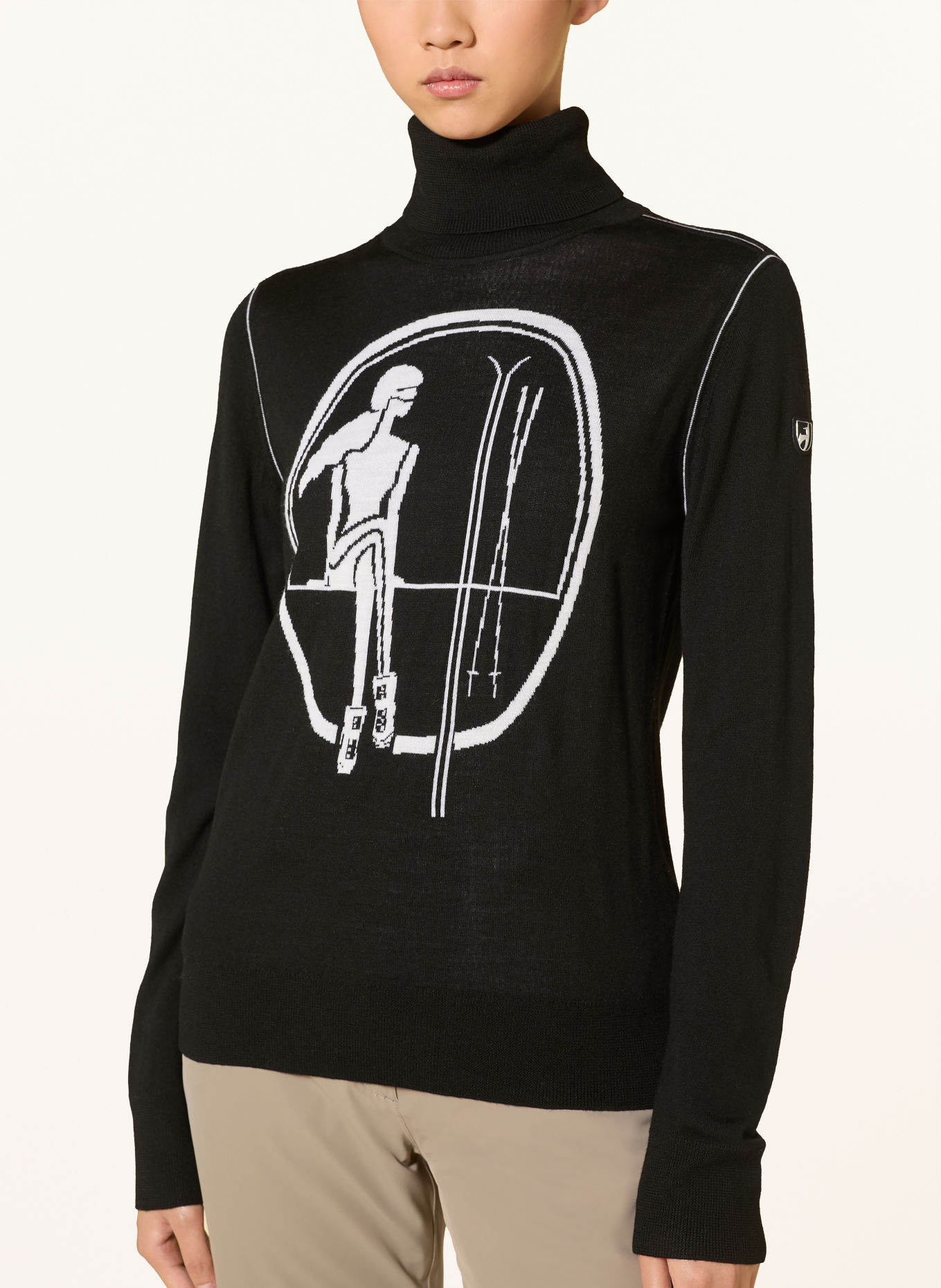 toni sailer Rollkragenpullover JENNA aus Merinowolle: SCHWARZ / WEISS
