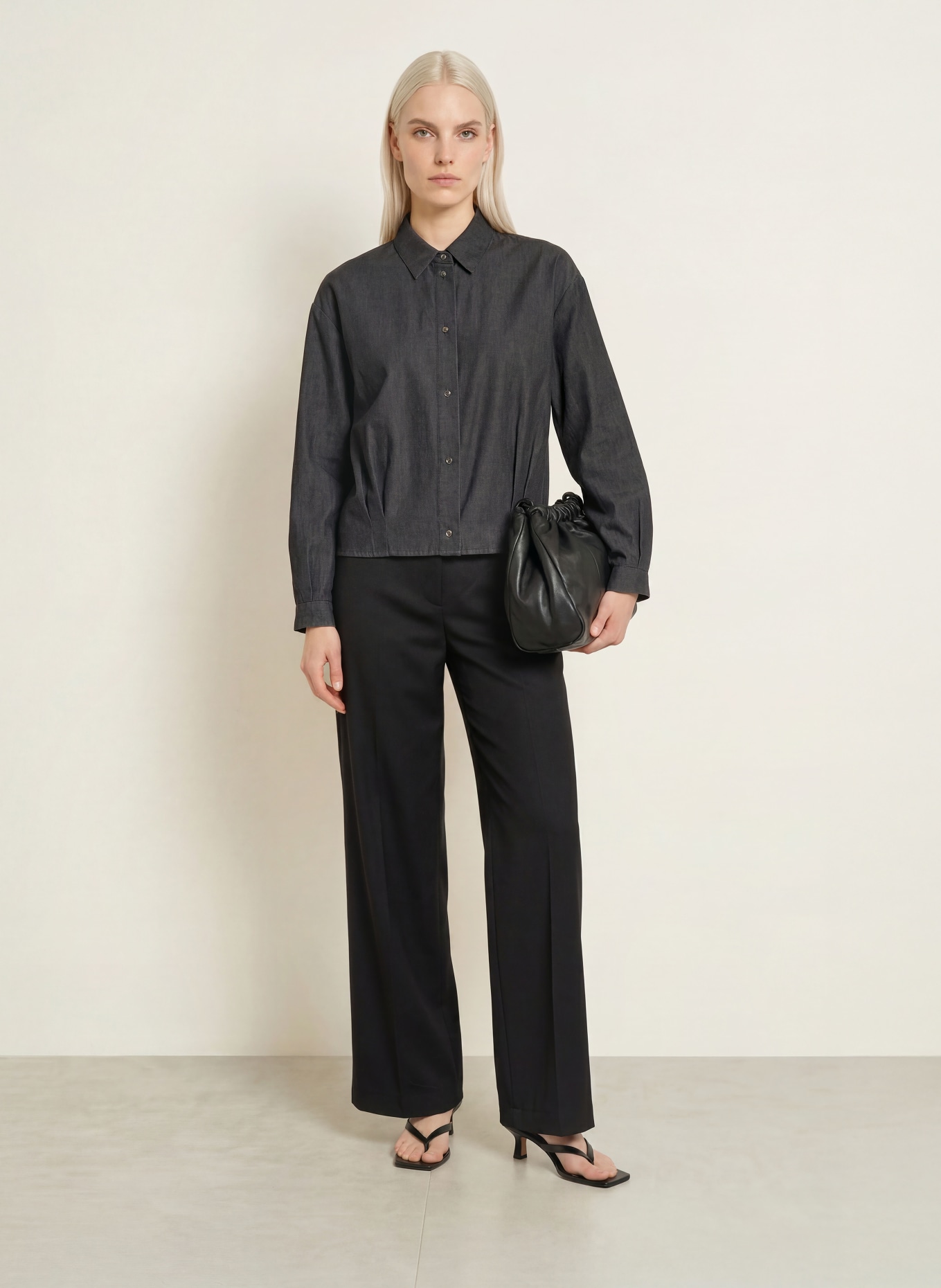 CINQUE Jeansbluse CITERNO: DUNKELGRAU
