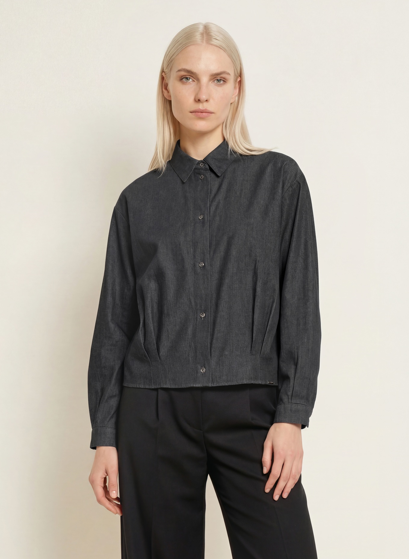 CINQUE Jeansbluse CITERNO: DUNKELGRAU
