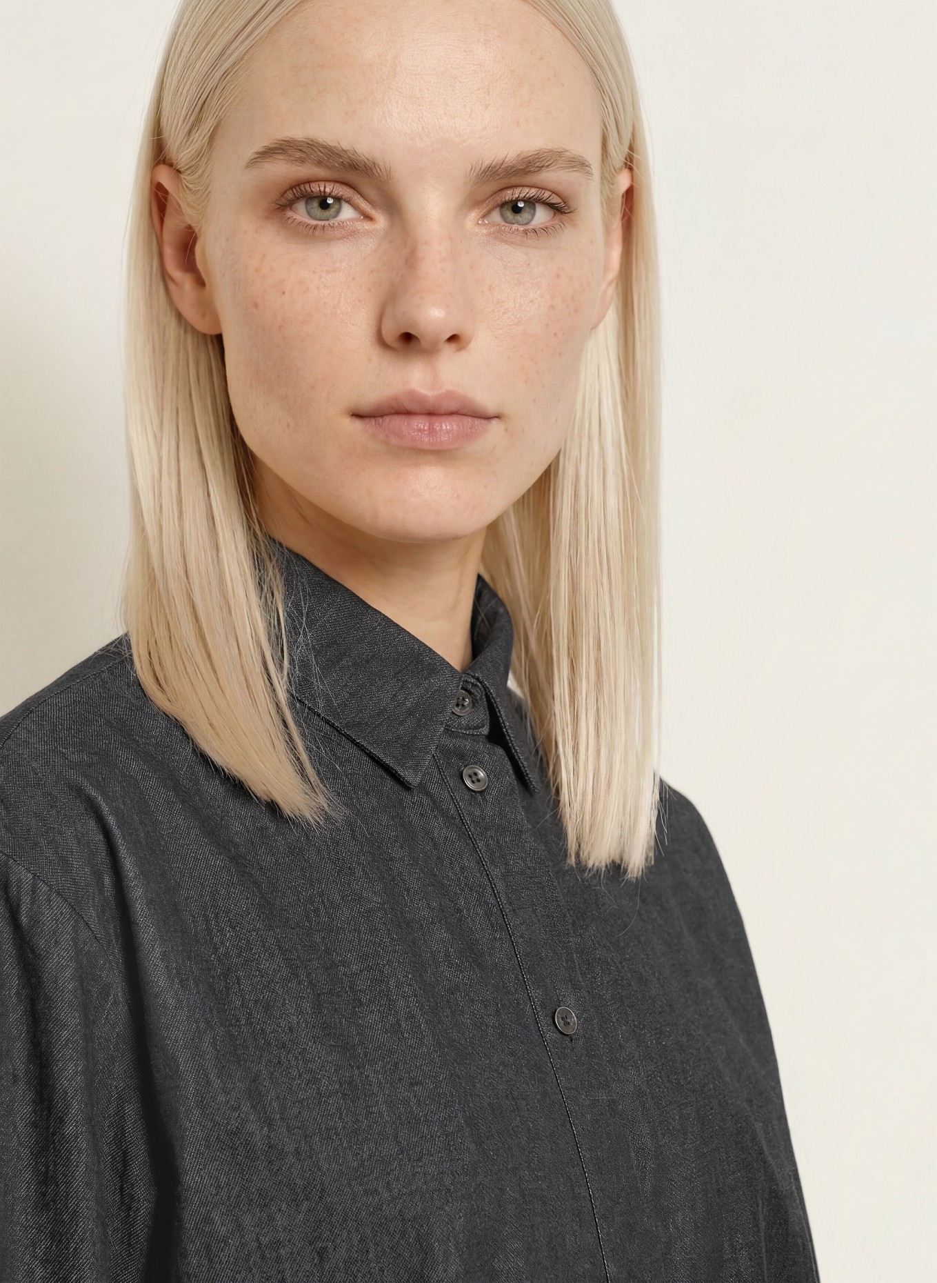 CINQUE Jeansbluse CITERNO: DUNKELGRAU