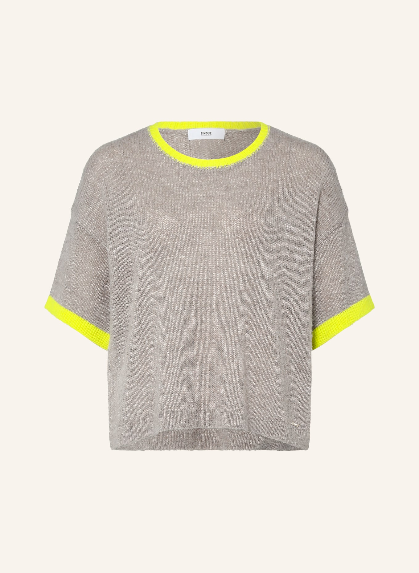 CINQUE Strickshirt CICLASSO: TAUPE / NEONGELB