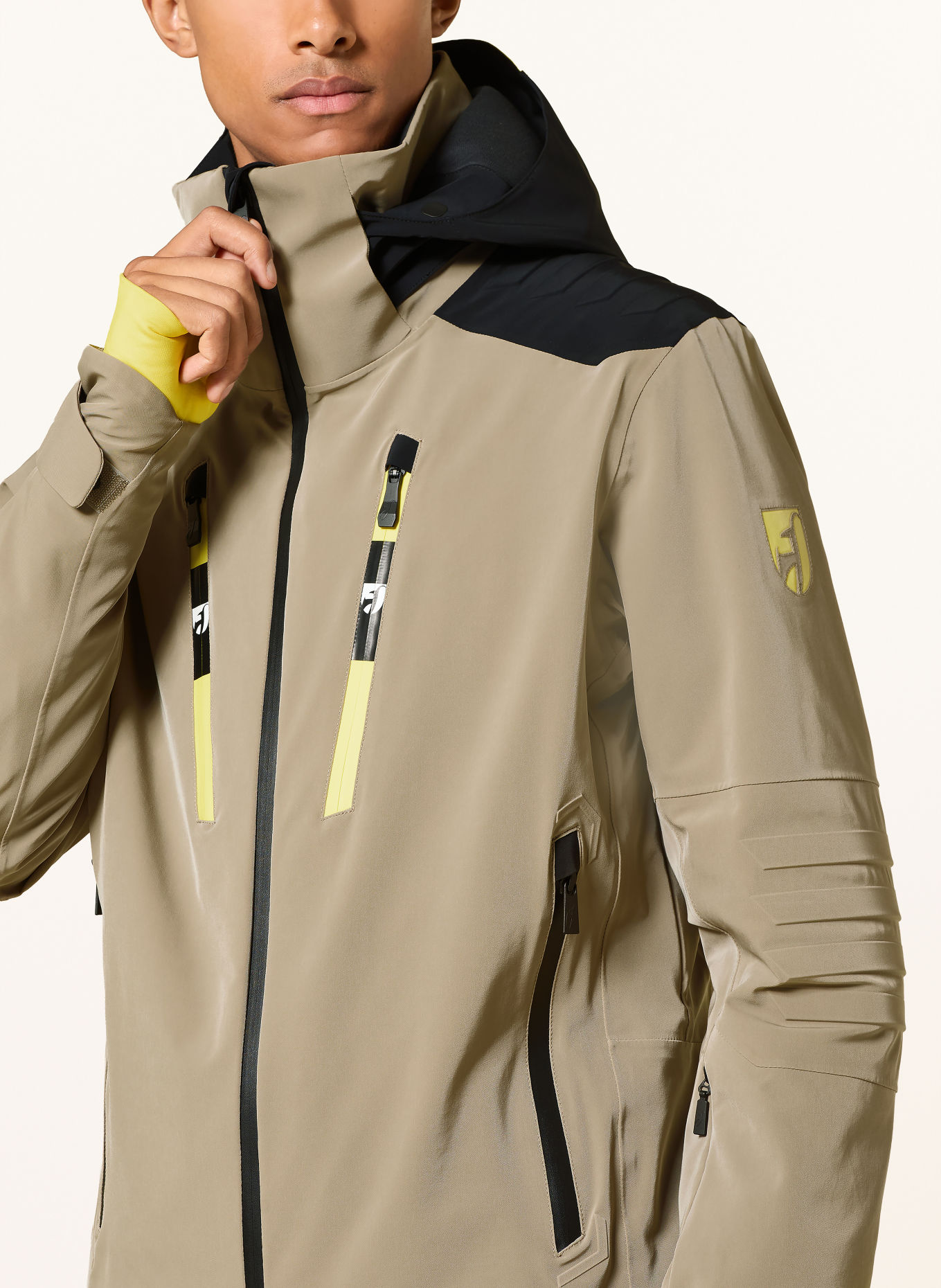 toni sailer Veste de ski EMIL: GRIS / JAUNE FLUO / NOIR