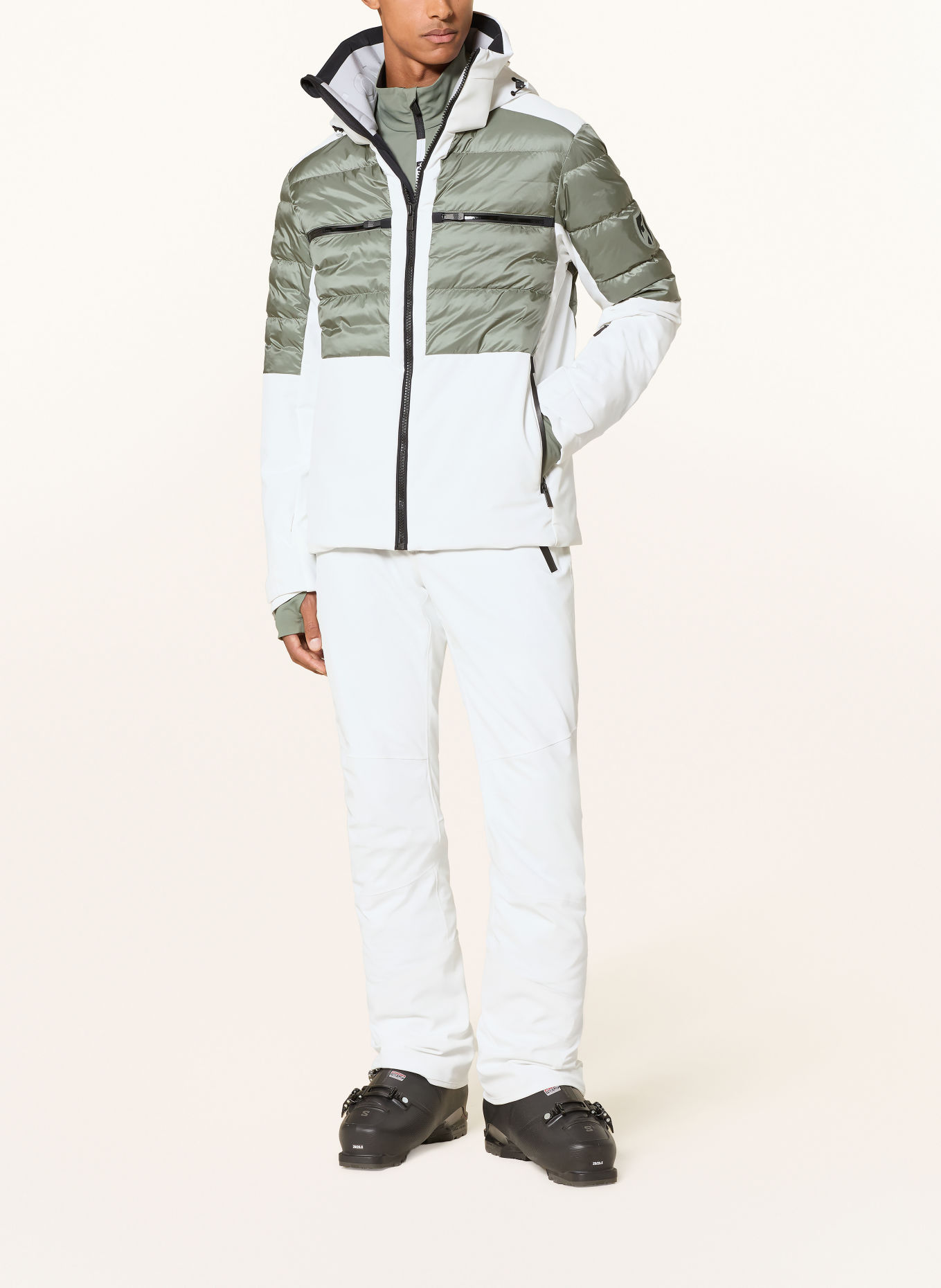 toni sailer Veste de ski OWEN: BLANC / VERT / NOIR