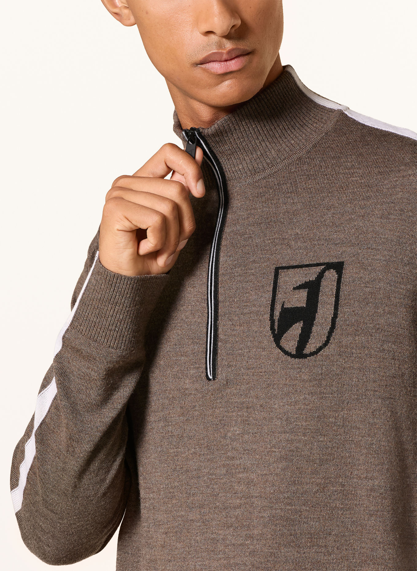 toni sailer Midlayer BRUCE van merinowol: TAUPE / WIT