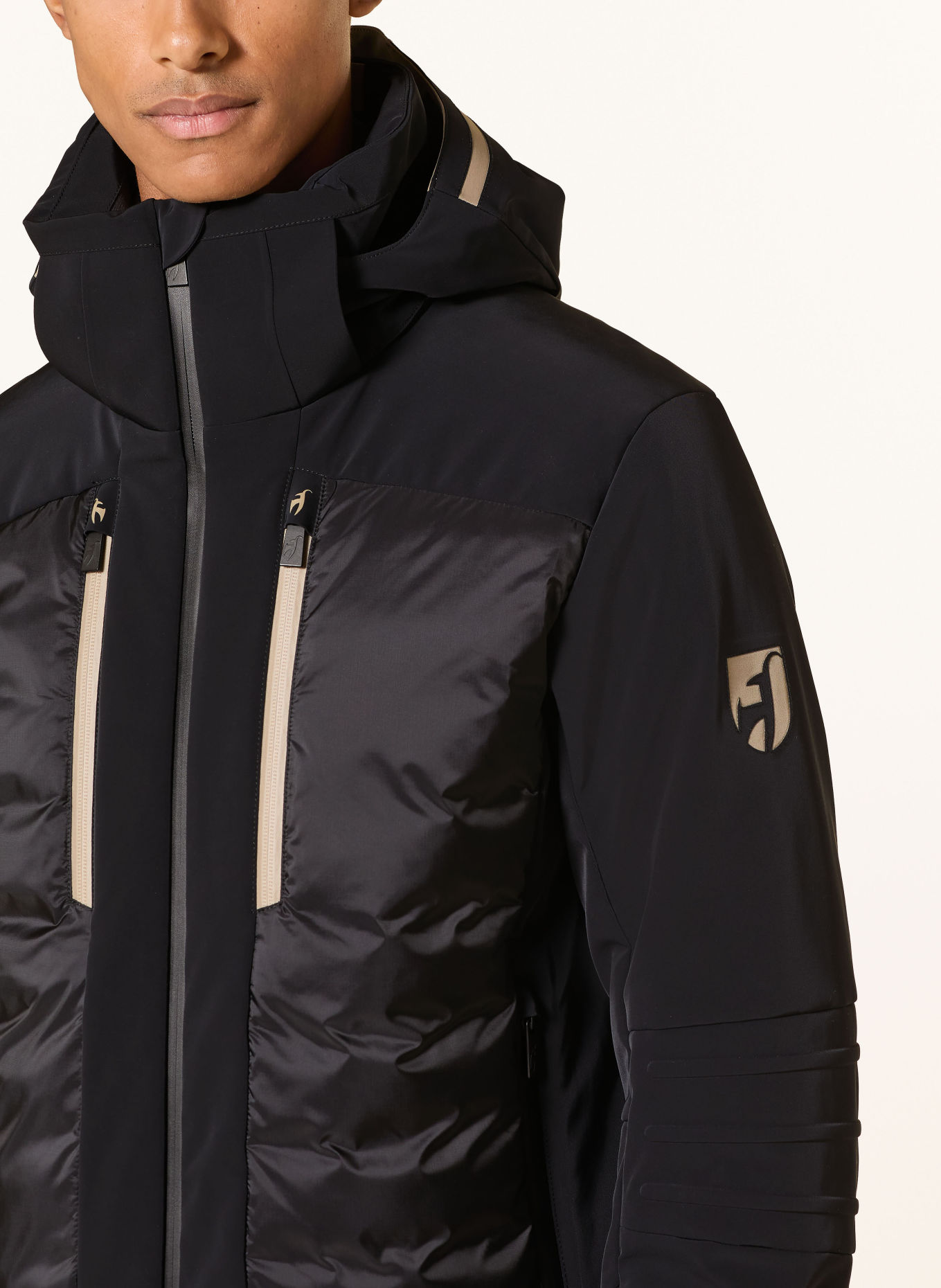 toni sailer Veste de ski KARL: NOIR / BEIGE