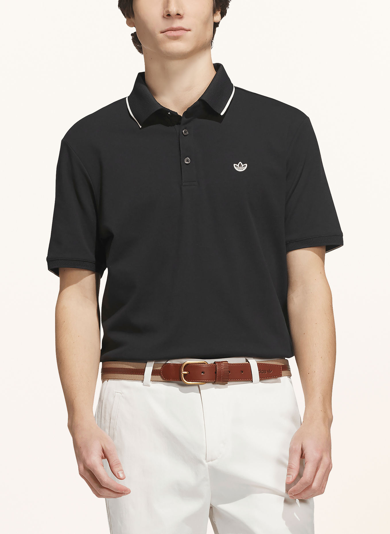 adidas Originals Piqué-poloshirt ORIGINALS TWISTKNIT TREFOIL Regular Fit: ZWART / WIT