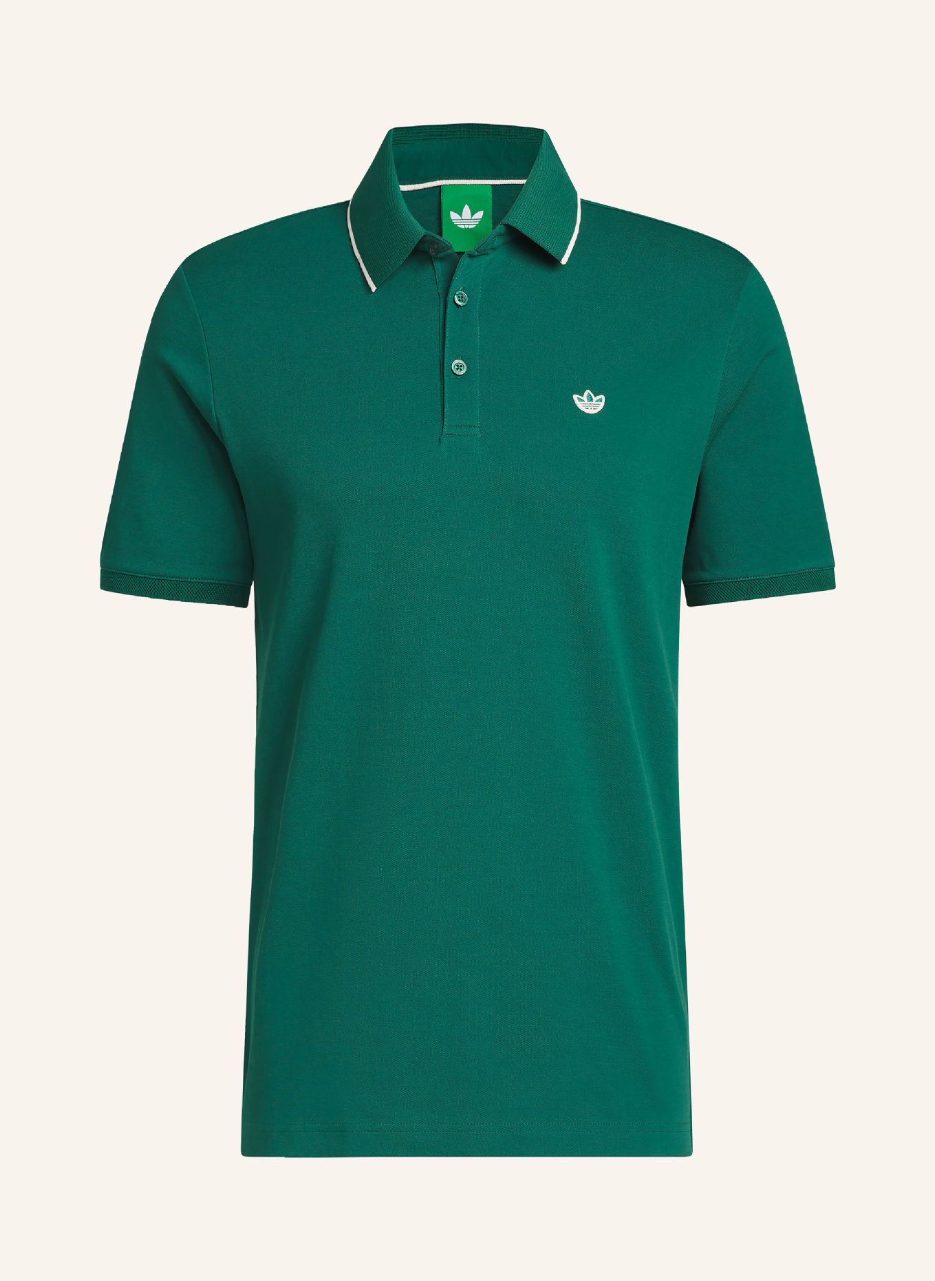 adidas Originals Piqué-poloshirt ORIGINAL TWISTKNIT TREFOIL: DONKERGROEN / WIT
