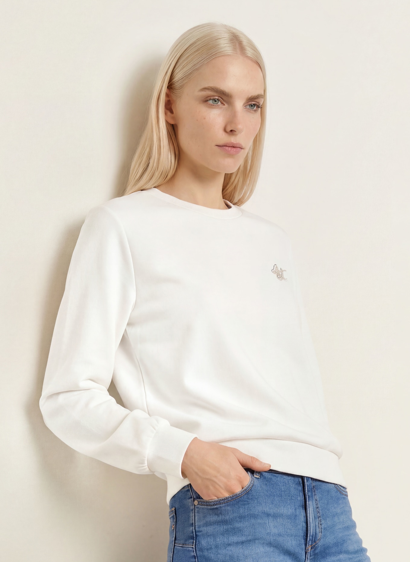 LIU JO Tröja med strass: VIT