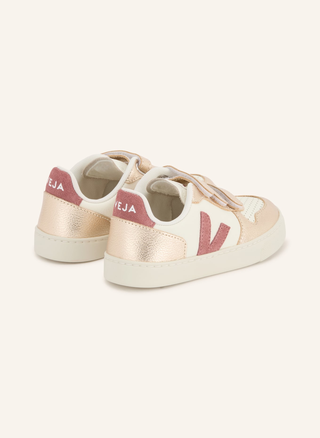 VEJA Sneaker SMALL V-10: PLATIN / ALTROSA / WEISS