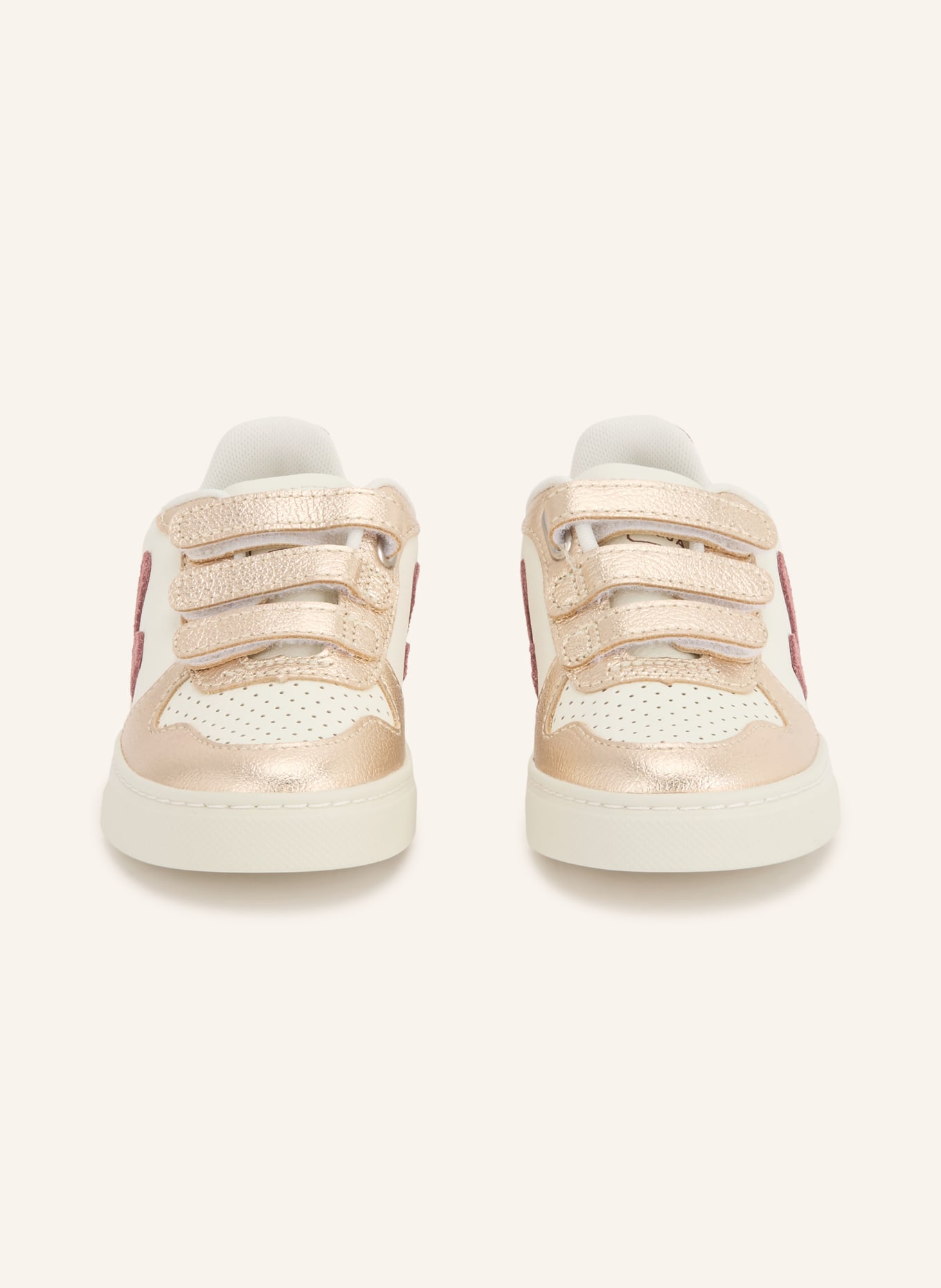 VEJA Sneaker SMALL V-10: PLATIN / ALTROSA / WEISS