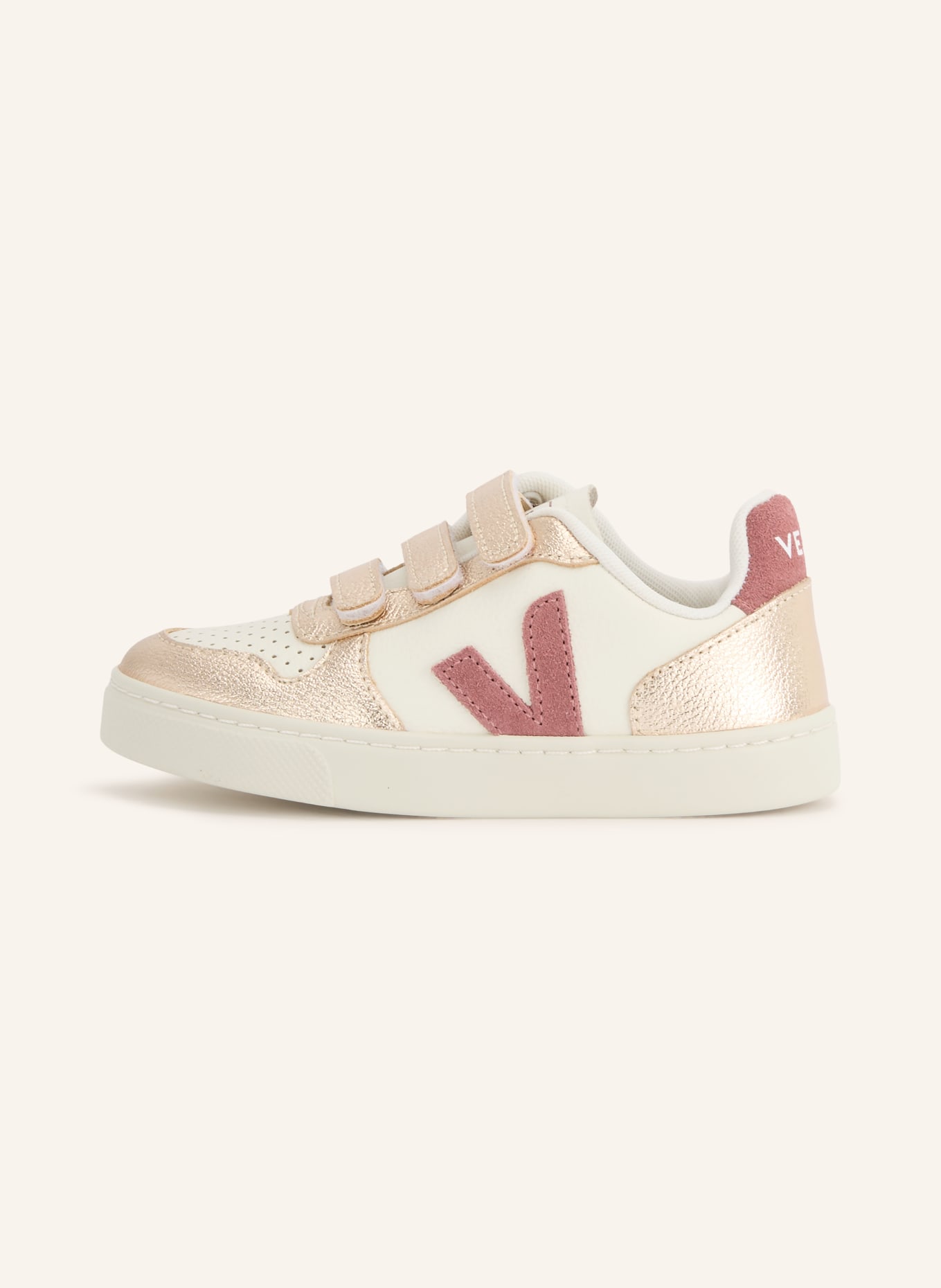 VEJA Sneaker SMALL V-10: PLATIN / ALTROSA / WEISS