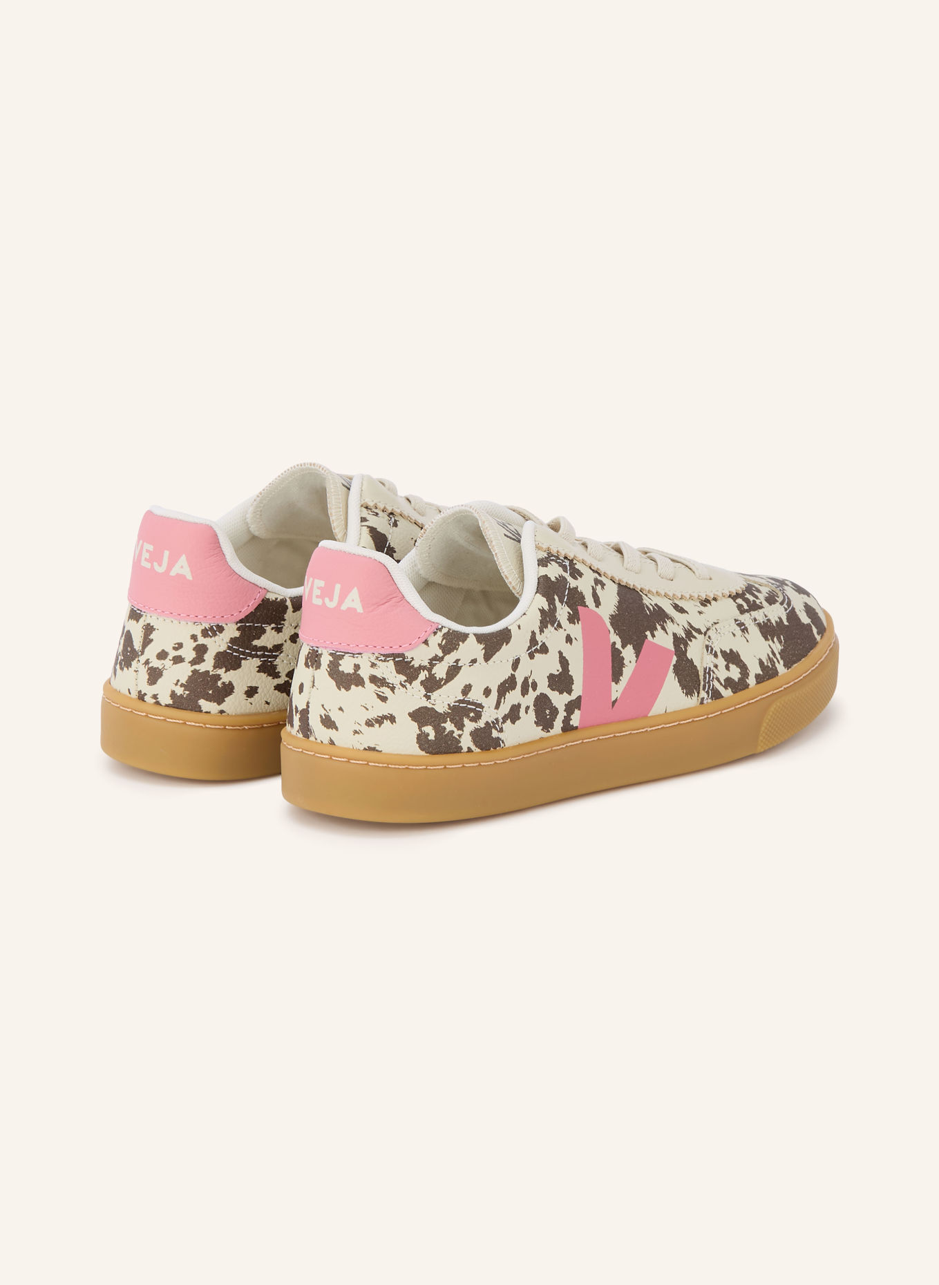 VEJA SMALL VOLLEY Sneakers: BEIGE / BROWN / DUSKY PINK