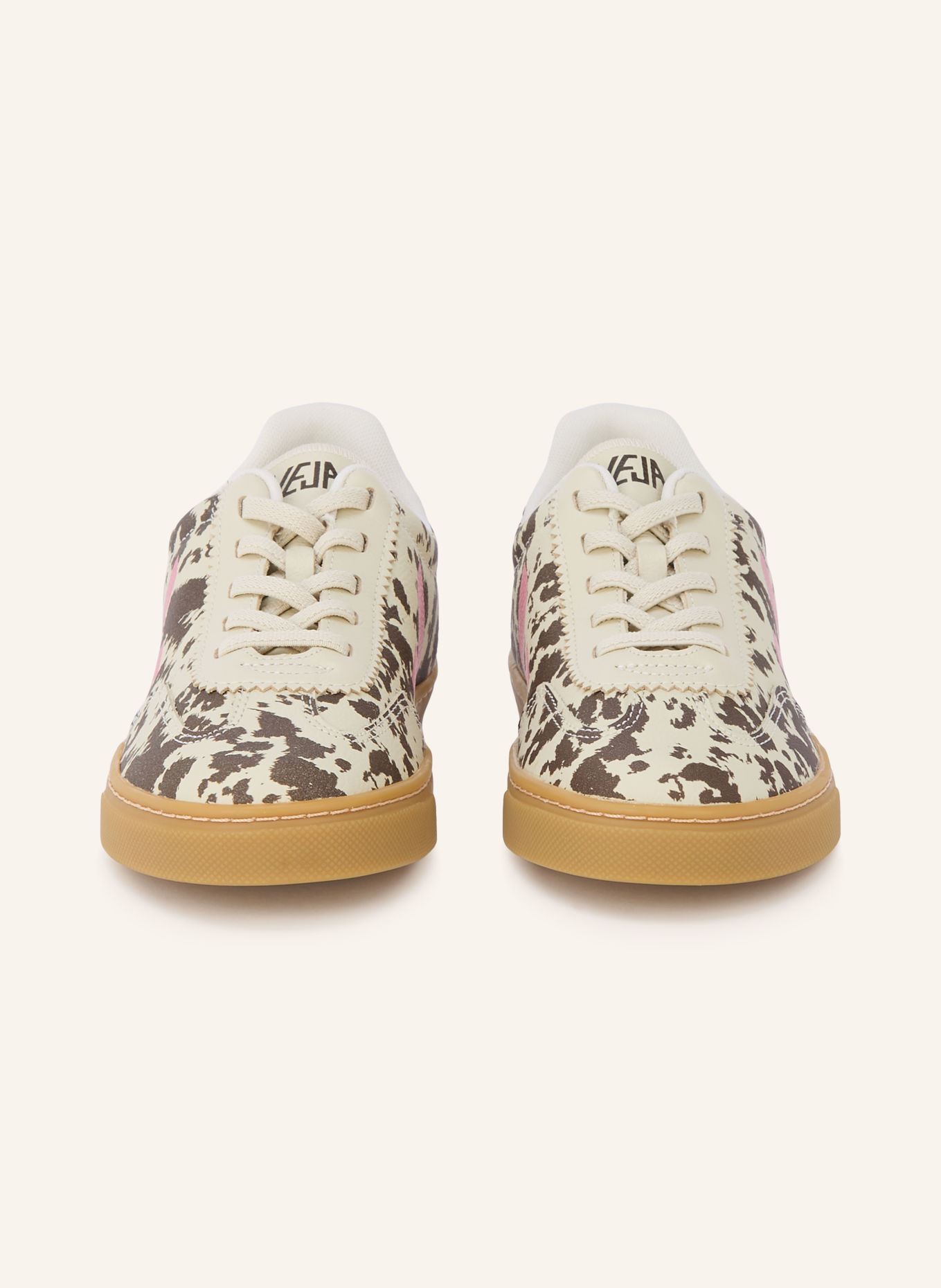 VEJA SMALL VOLLEY Sneakers: BEIGE / BROWN / DUSKY PINK
