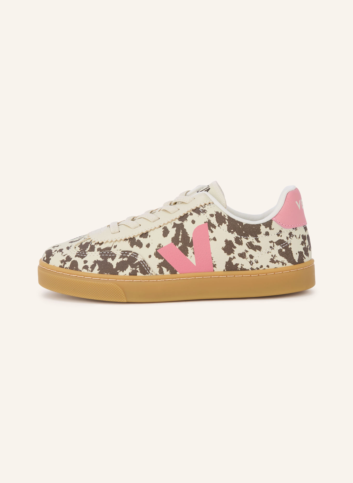 VEJA SMALL VOLLEY Sneakers: BEIGE / BROWN / DUSKY PINK