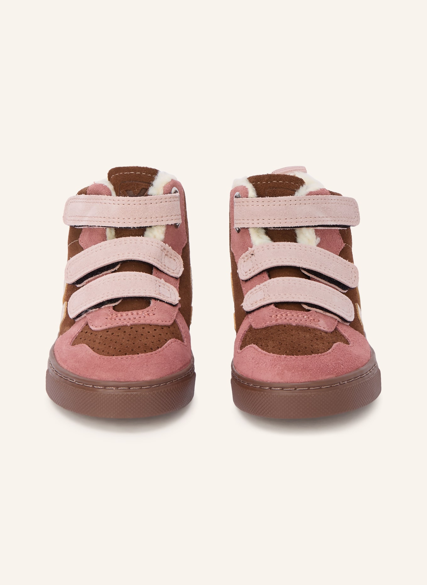 VEJA Hoge sneakers V-10 MID WINTER: MARRON FONCÉ / GOUD / DONKERROOD