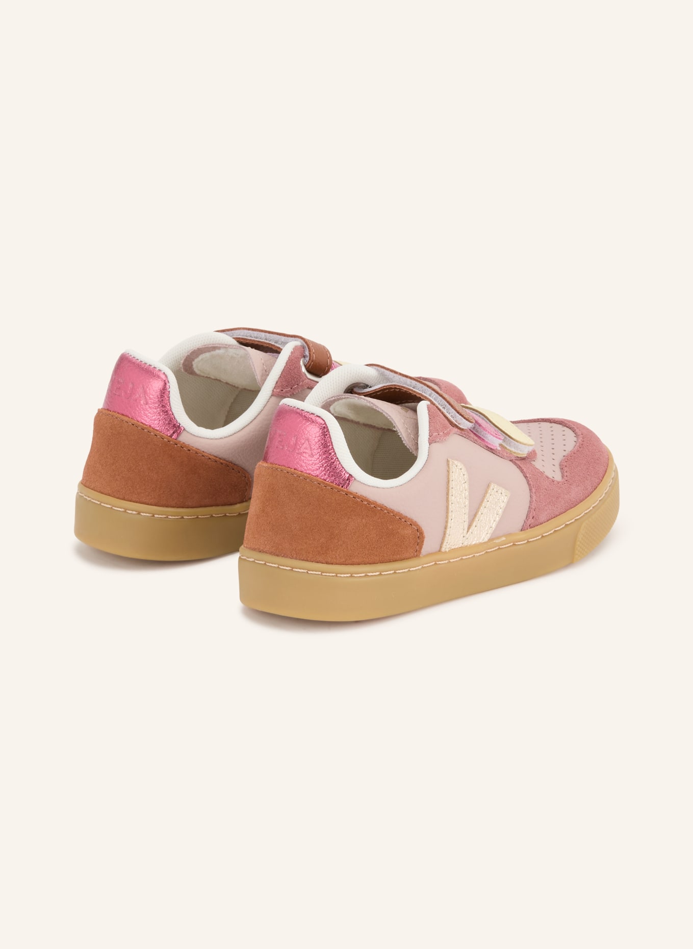 VEJA Sneaker SMALL V-10: ALTROSA / PLATIN / PINK
