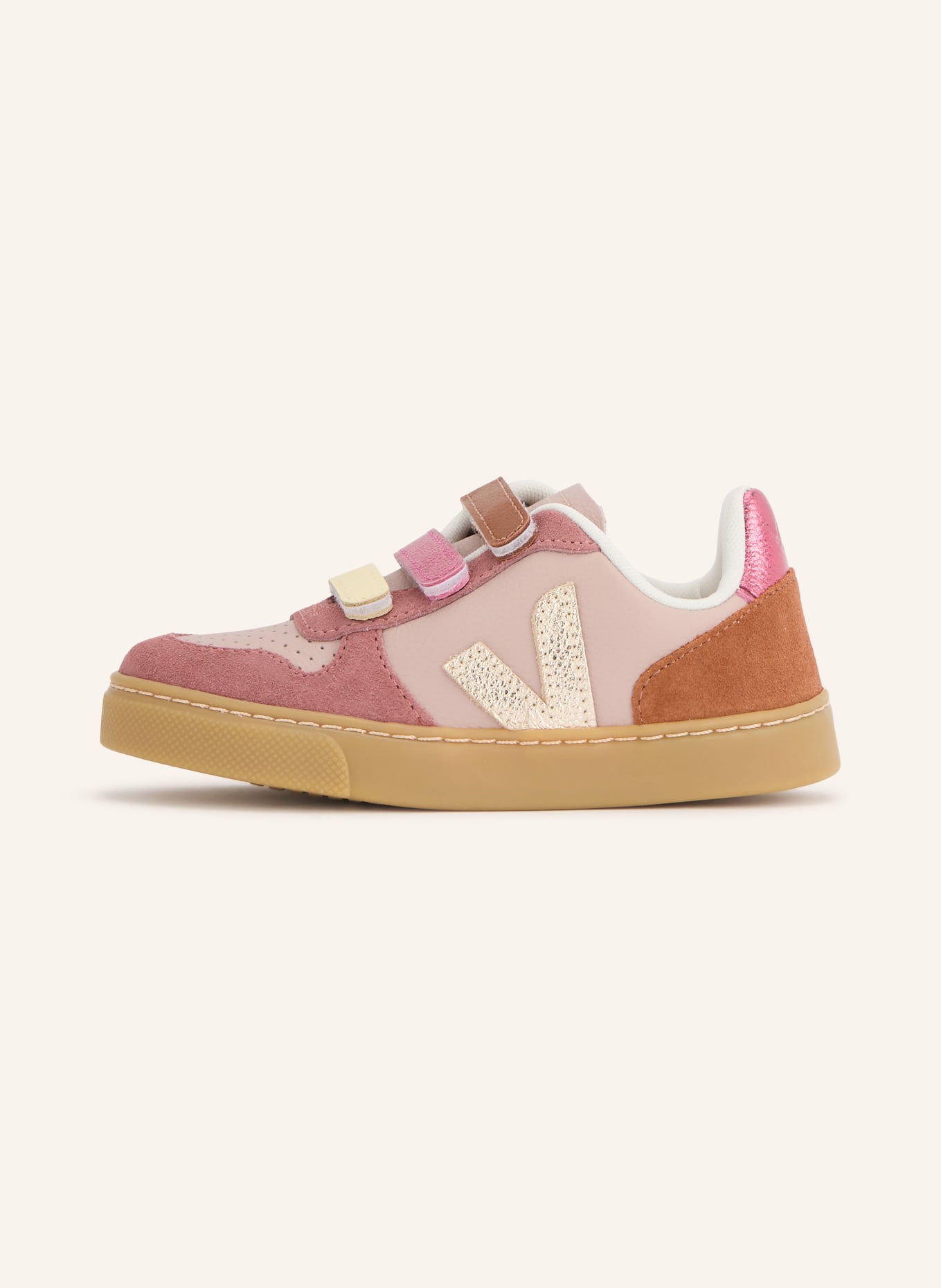 VEJA Sneaker SMALL V-10: ALTROSA / PLATIN / PINK