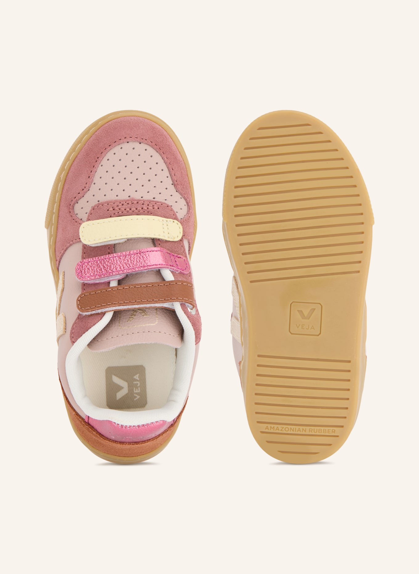 VEJA Sneaker SMALL V-10: ALTROSA / PLATIN / PINK