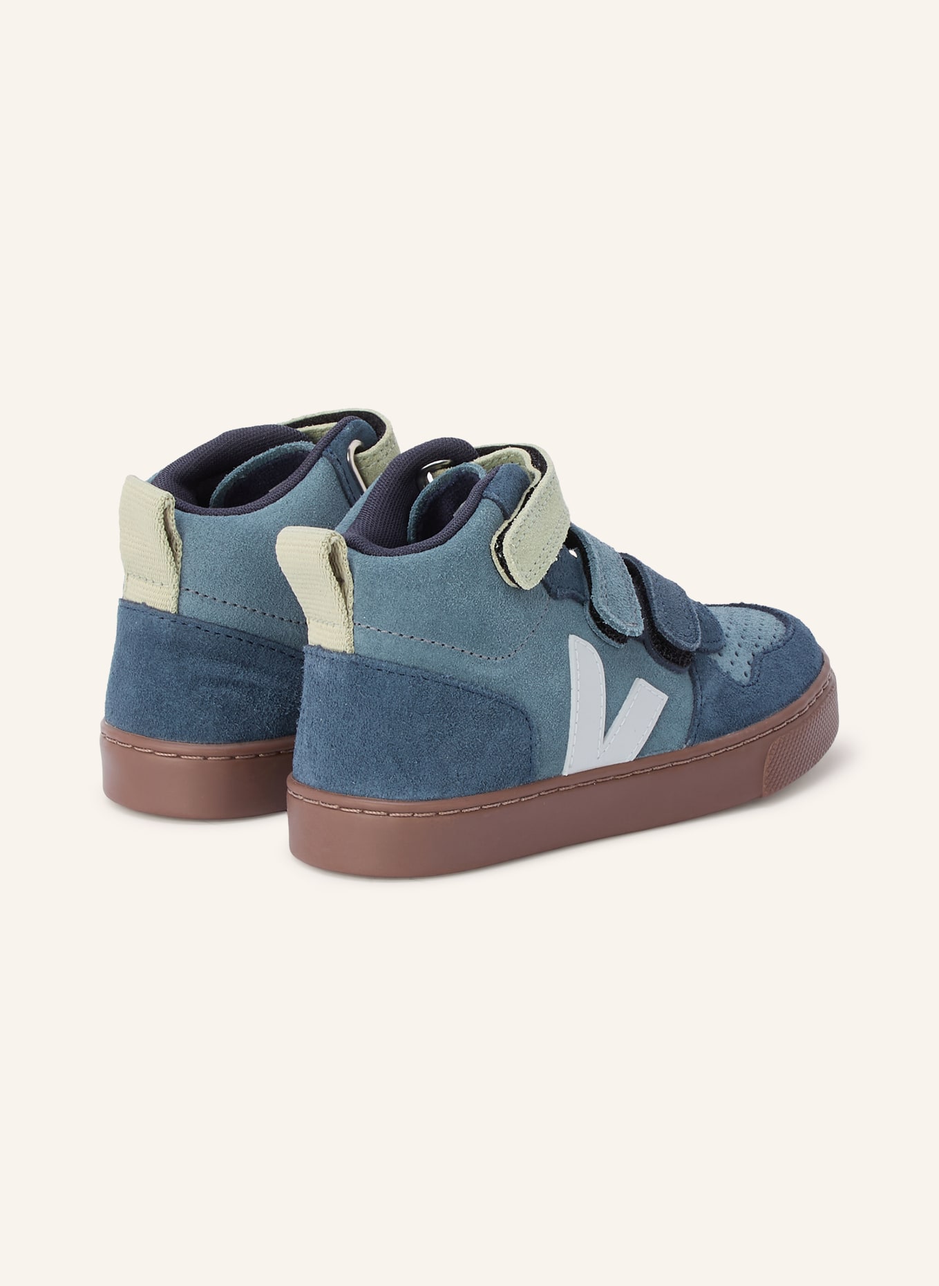 VEJA V-10 MID High-top sneakers: BLUE / MINT / DARK BLUE